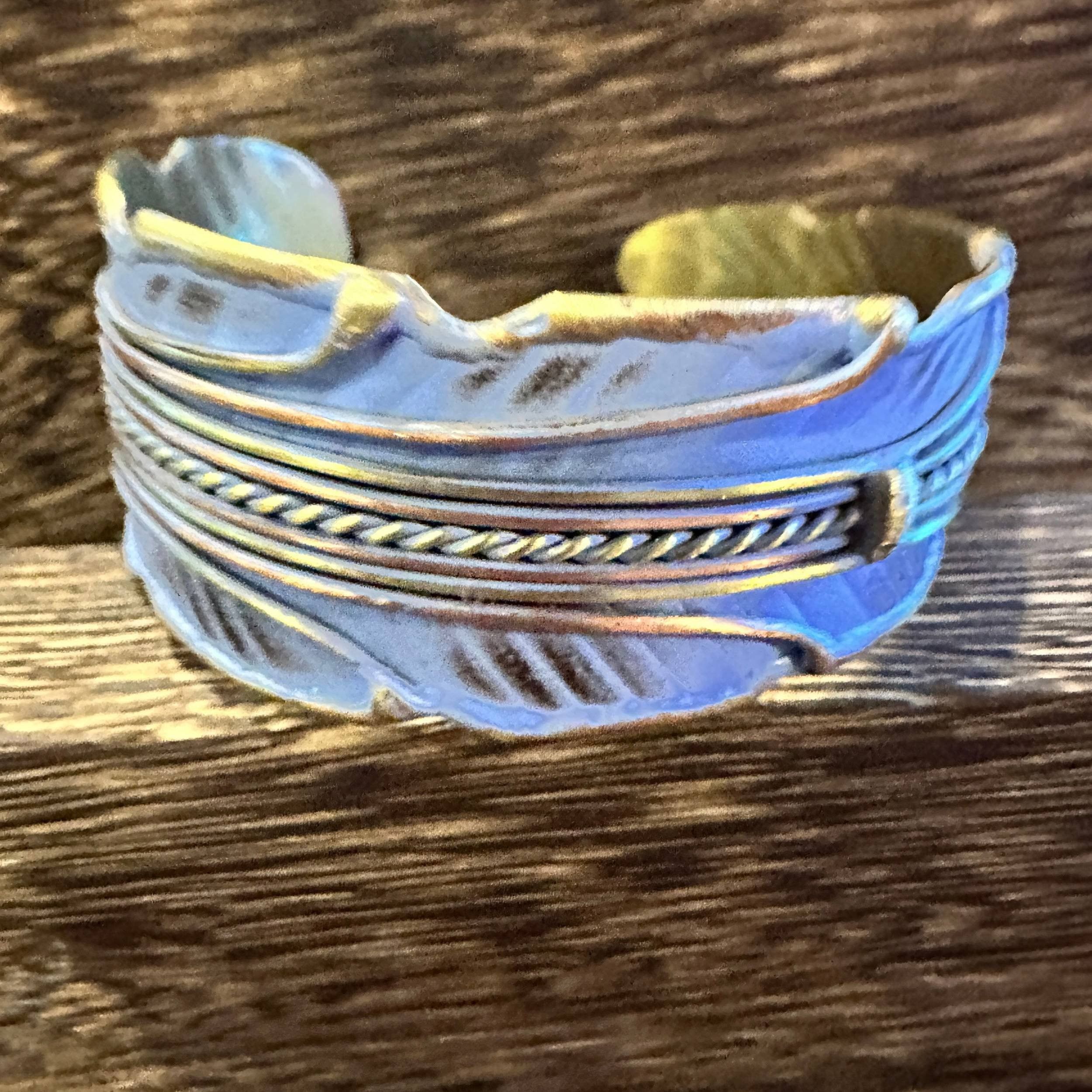 Other Patina Green Leaf Cuff Bracelet - 2in Wide Adjustable Brass Size ONE SIZE - 5 Thumbnail