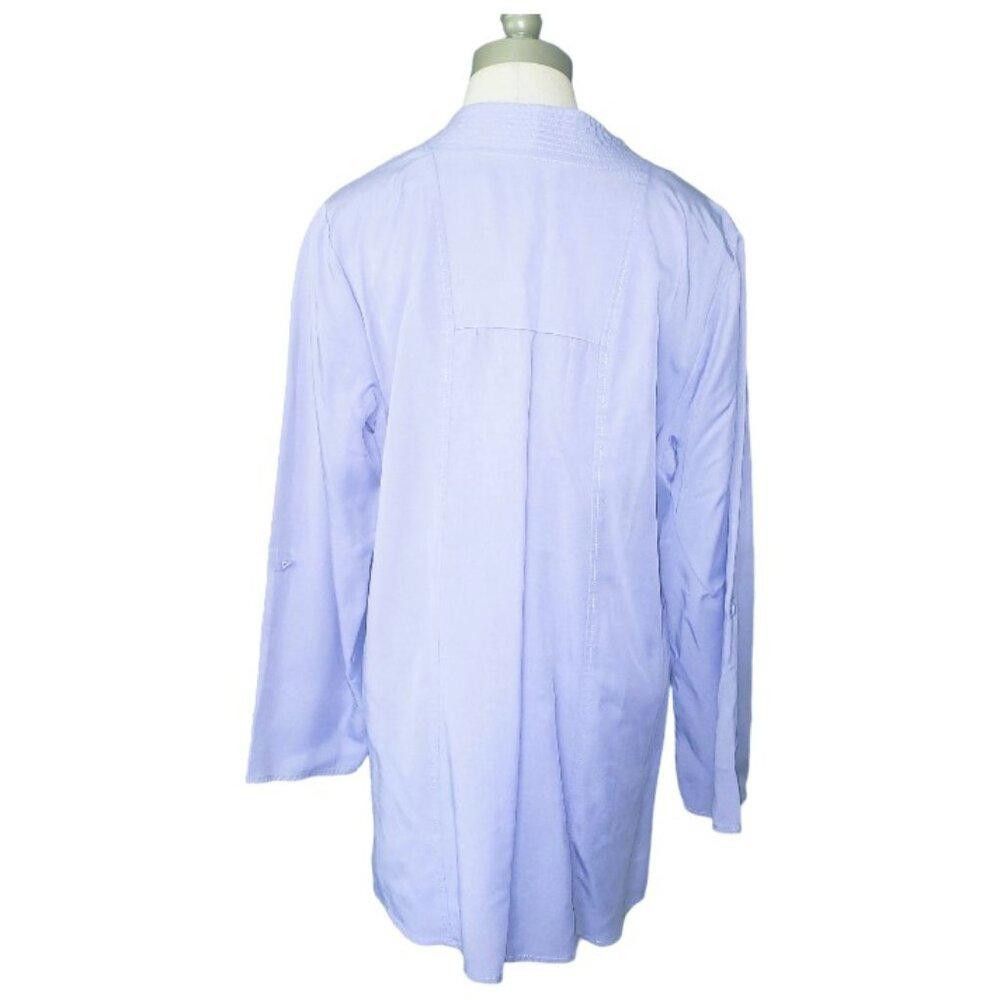 Designer CT1409 Soft Surrounding Sky Blue Ladies V-neck Tunic M Size M / US 6-8 / IT 42-44 - 6 Thumbnail