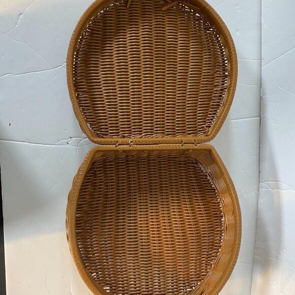 Other Woven Wicker Picnic Basket Carrying Case Handbag Size ONE SIZE - 7 Thumbnail