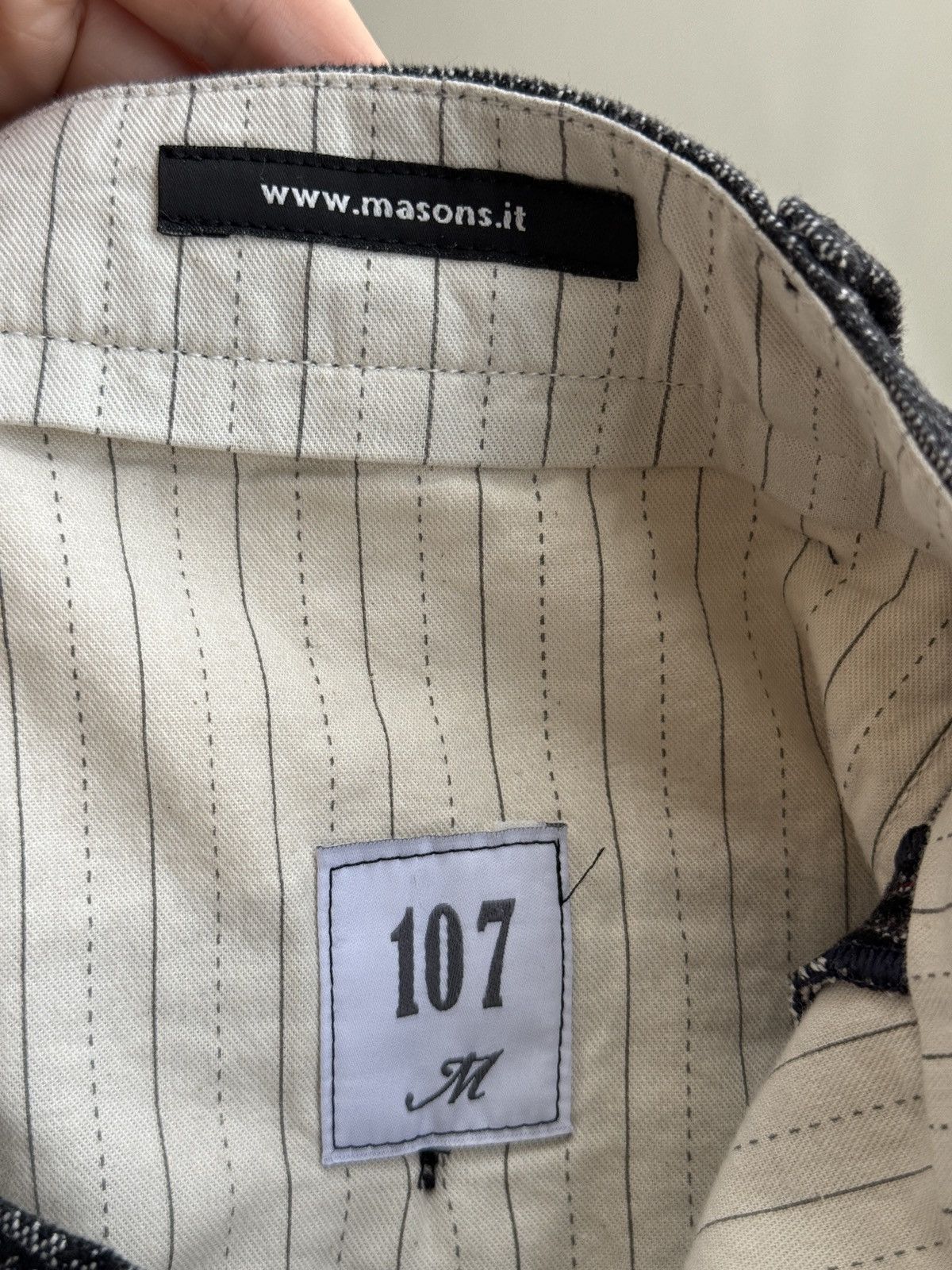 Mason's Masons Torino Style Gray Check Pants Milano Style Size US 34 / EU 50 - 9 Thumbnail