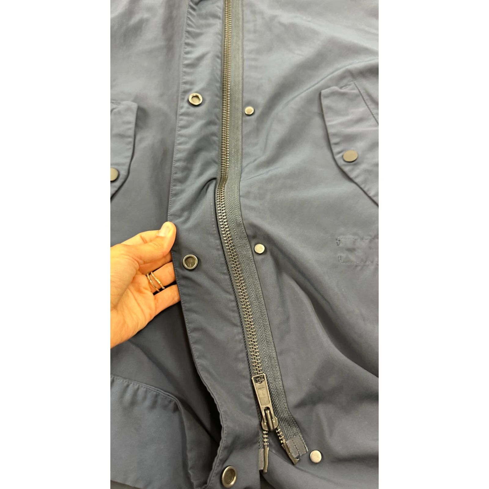 Everlane Everlane Jacket Womens XS Blue Long Sleeve Hooded Snap Front Inside Zip Size XS / US 0-2 / IT 36-38 - 7 Thumbnail