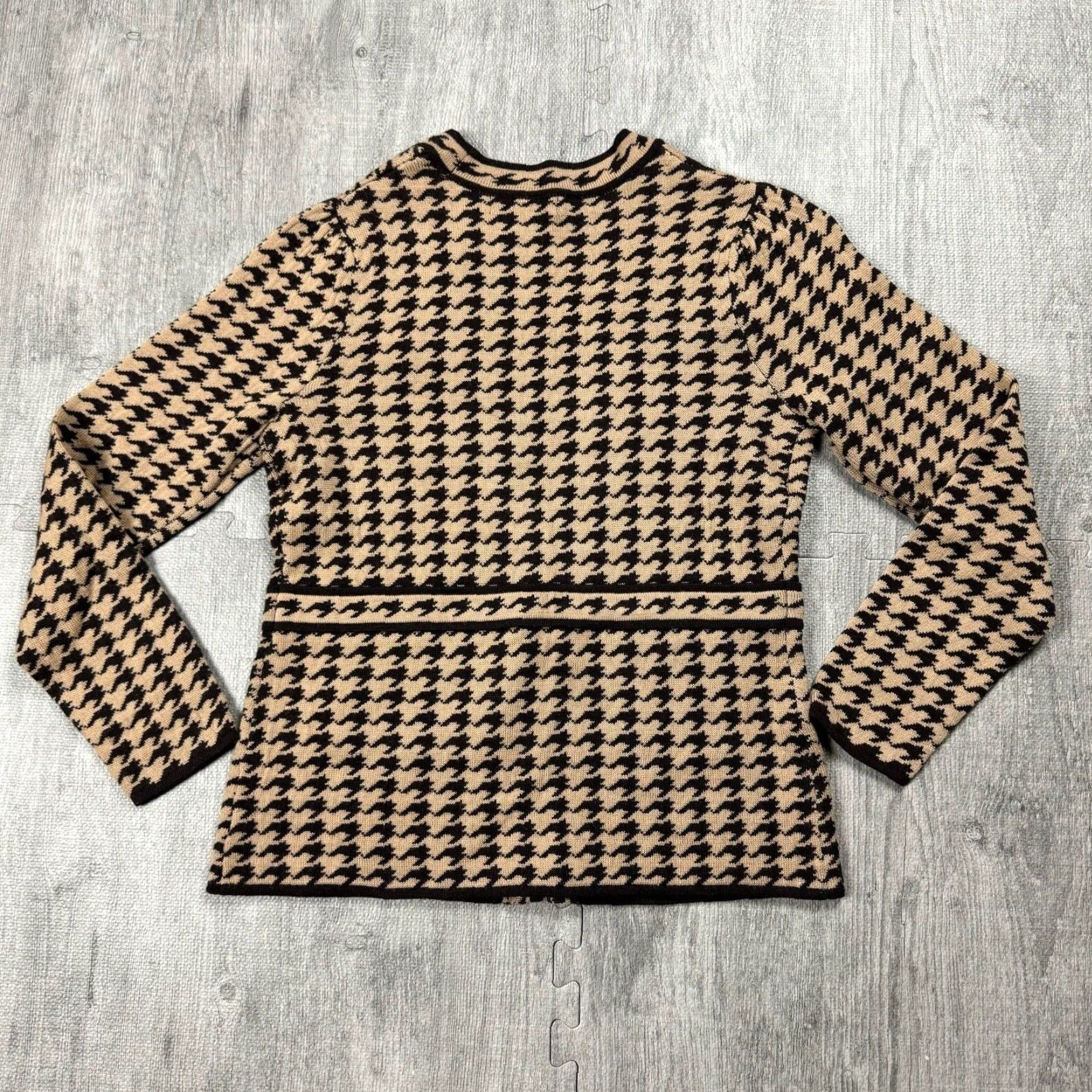 Vintage VTG MARISA CHRISTINA HOUNDSTOOTH CARDIGAN ONE BUTTON FITTED M Size M / US 6-8 / IT 42-44 - 5 Thumbnail