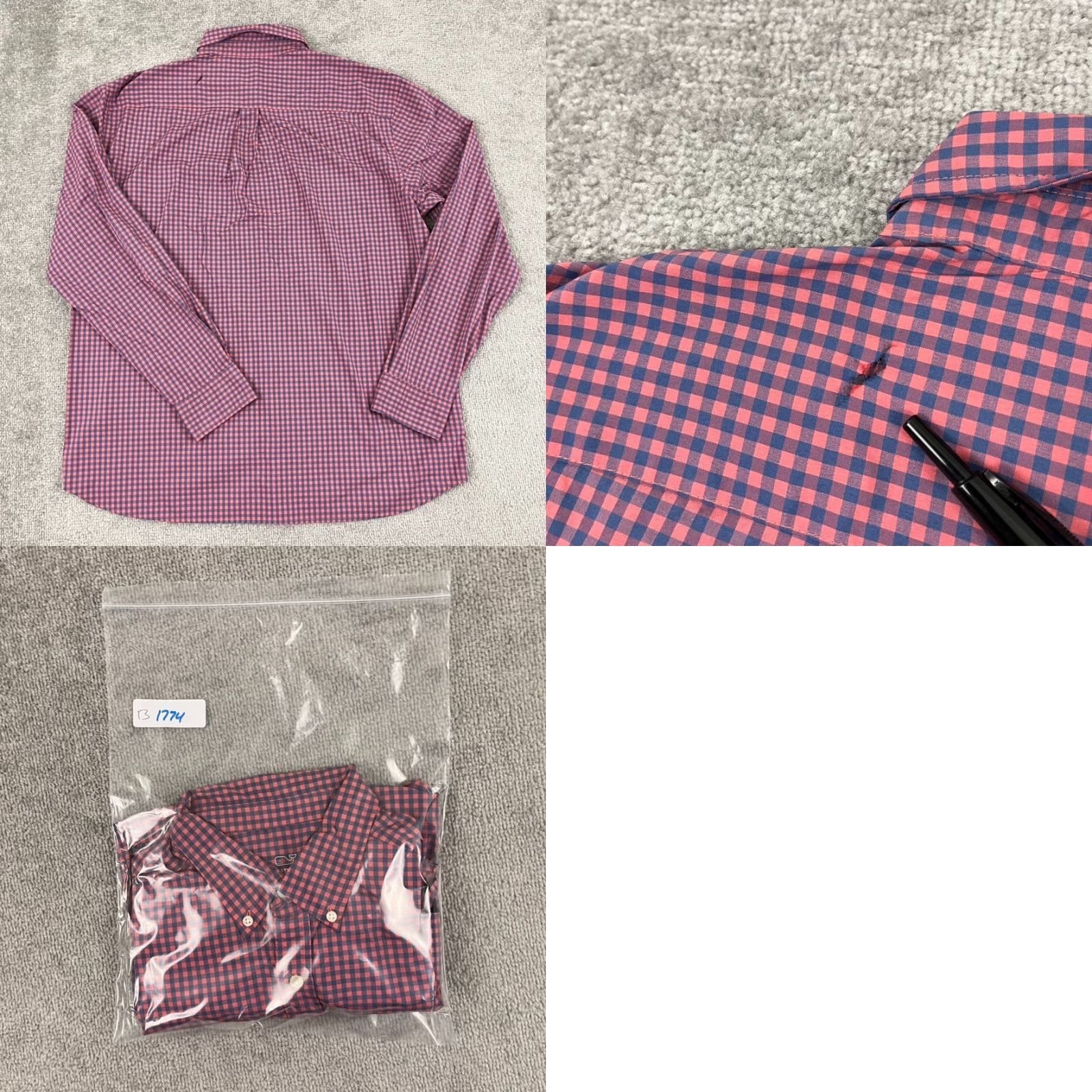Vineyard Vines Vineyard Vines Shirt Mens Large Pink Blue Check Performance Button-Down Preppy Size US L / EU 52-54 / 3 - 8 Thumbnail