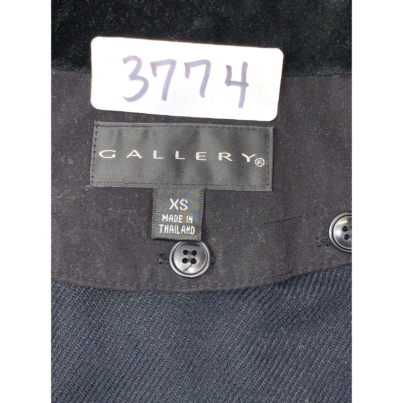 Vintage Womens Gallery Overcoat Jacket XS Black Full Zip Hooded Size XS / US 0-2 / IT 36-38 - 3 Thumbnail