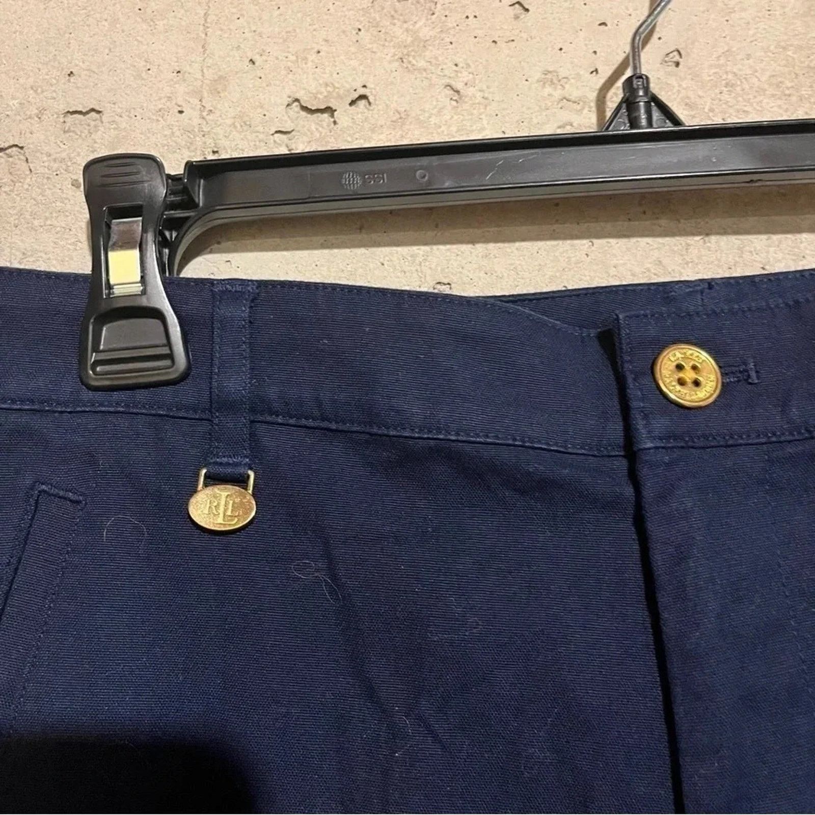Lauren Ralph Lauren RALPH LAUREN Navy Blue Straight Leg Pants Size 8 Cotton Size 30" / US 8 / IT 44 - 2 Thumbnail