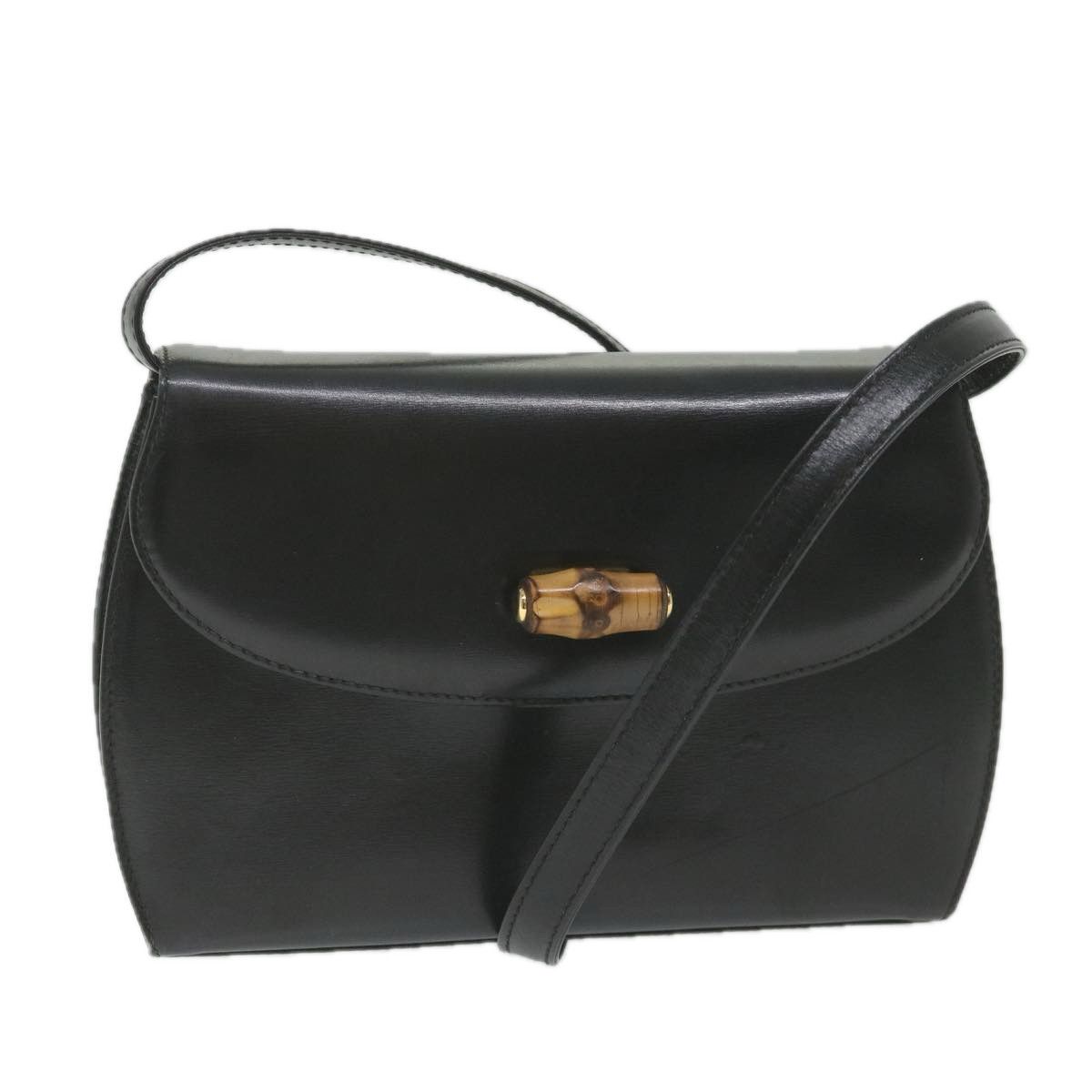 Gucci Bamboo Black Leather Shoulder Bag (Pre-Owned) Size ONE SIZE - 1 Thumbnail