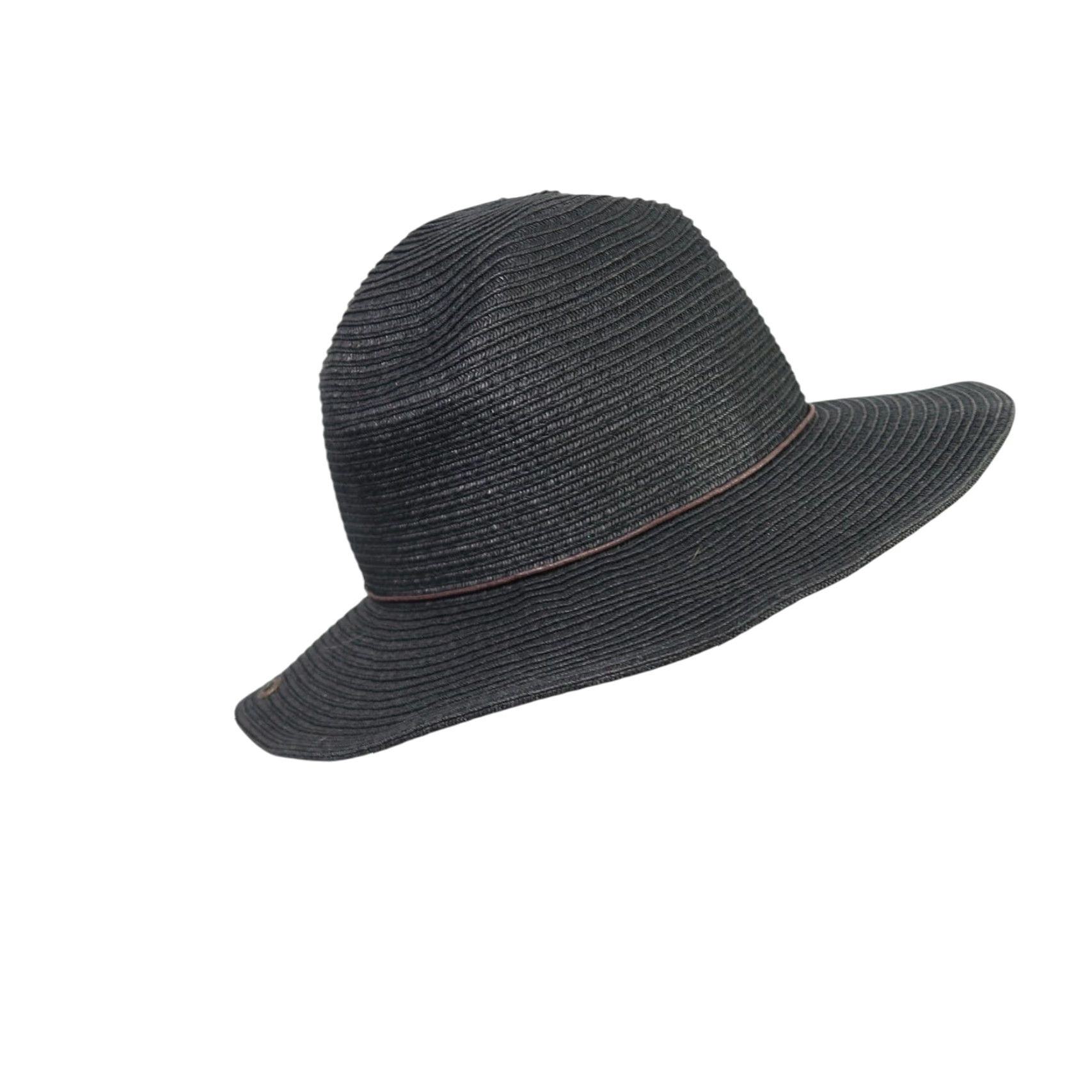 Vintage Peter Grimm Black Straw Fedora Sun Hat Women One Size Sun Hat Casual Spring Summer Women Black Fedora Straw Hat Size ONE SIZE - 4 Thumbnail