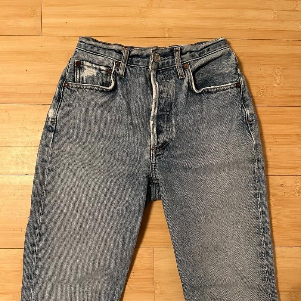 Agolde AGOLDE Riley High Rise Straight Crop in Emulsion Size 23" - 4 Thumbnail