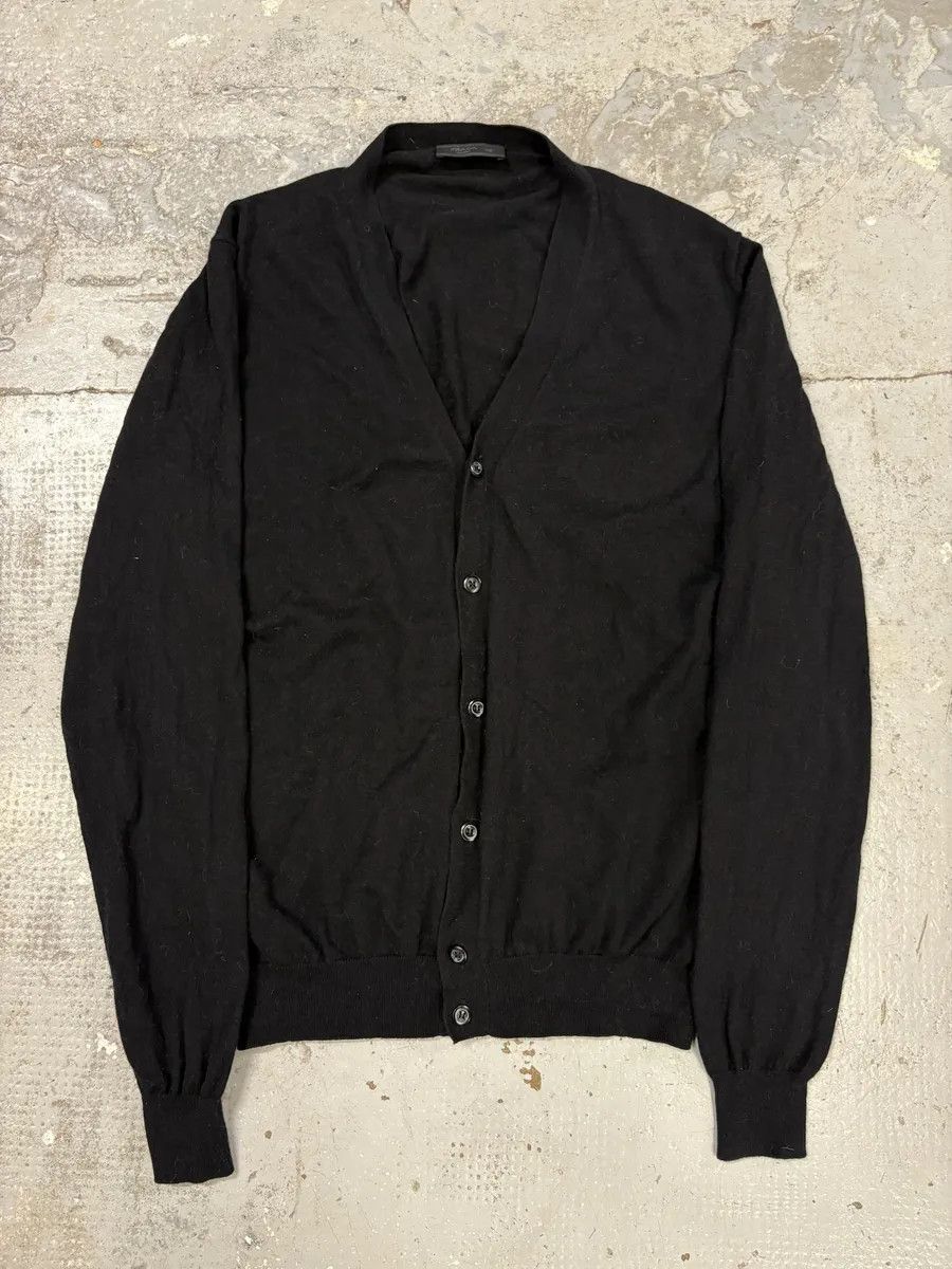 Prada Black Minimalist Cardigan Sweater