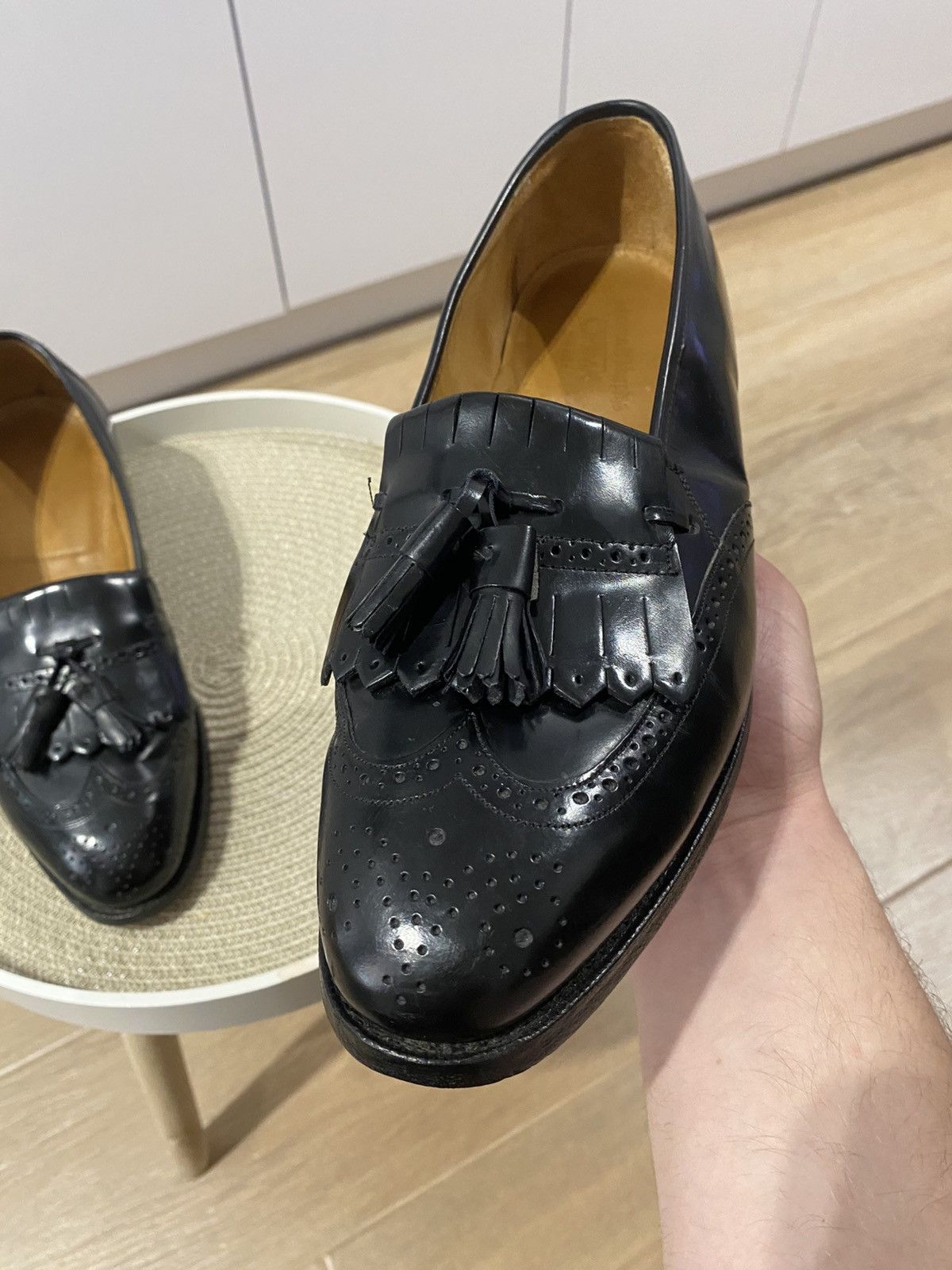 Johnston & Murphy Johnston & Murphy Optima Kiltie Tassel Wingtip Black Loafers Size US 9.5 / EU 42-43 - 10 Thumbnail