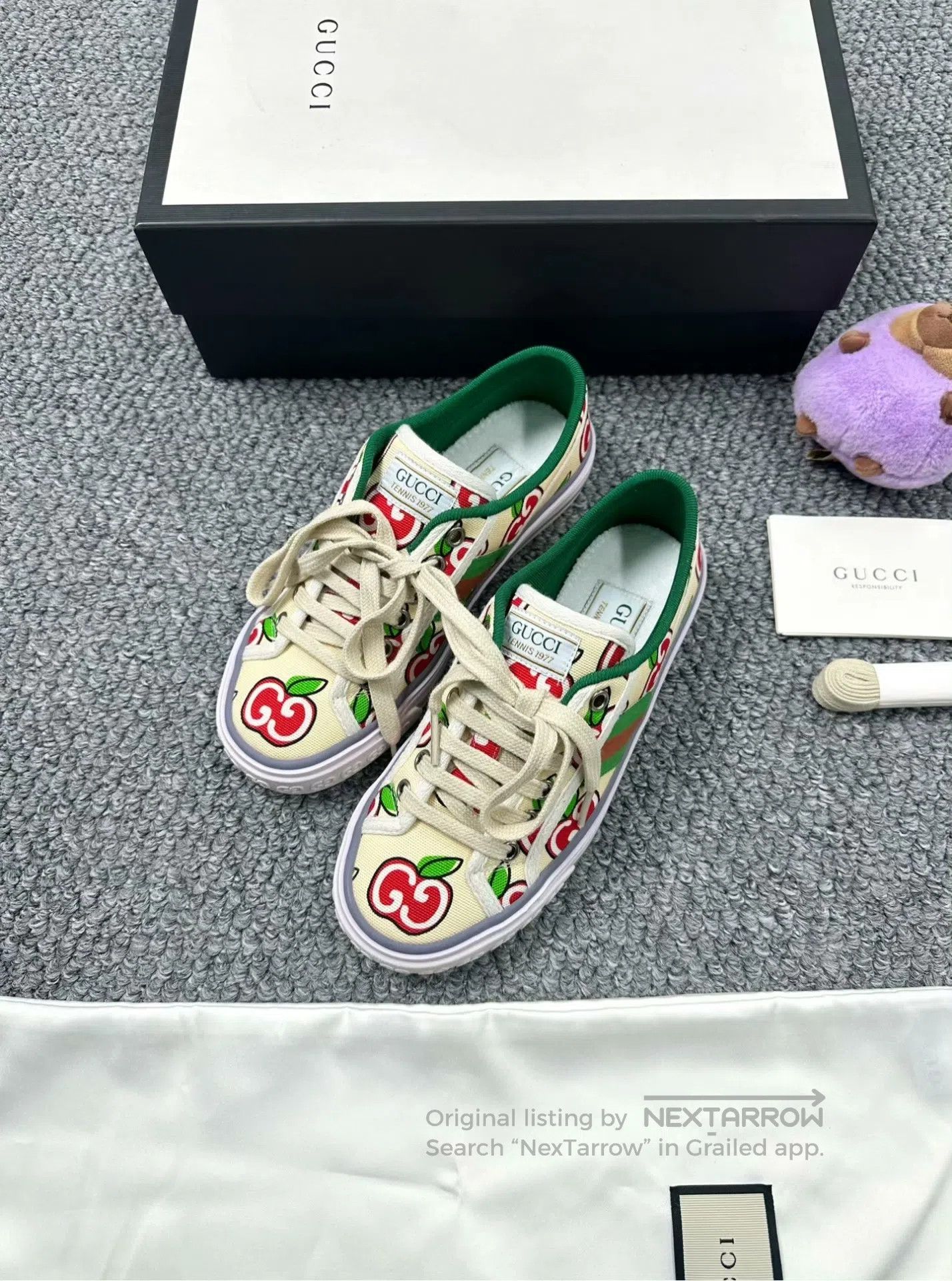 Gucci Guicci Color Block Apple 1977 Canvas Shoes| Size US 4 / IT 34 - 1 Thumbnail