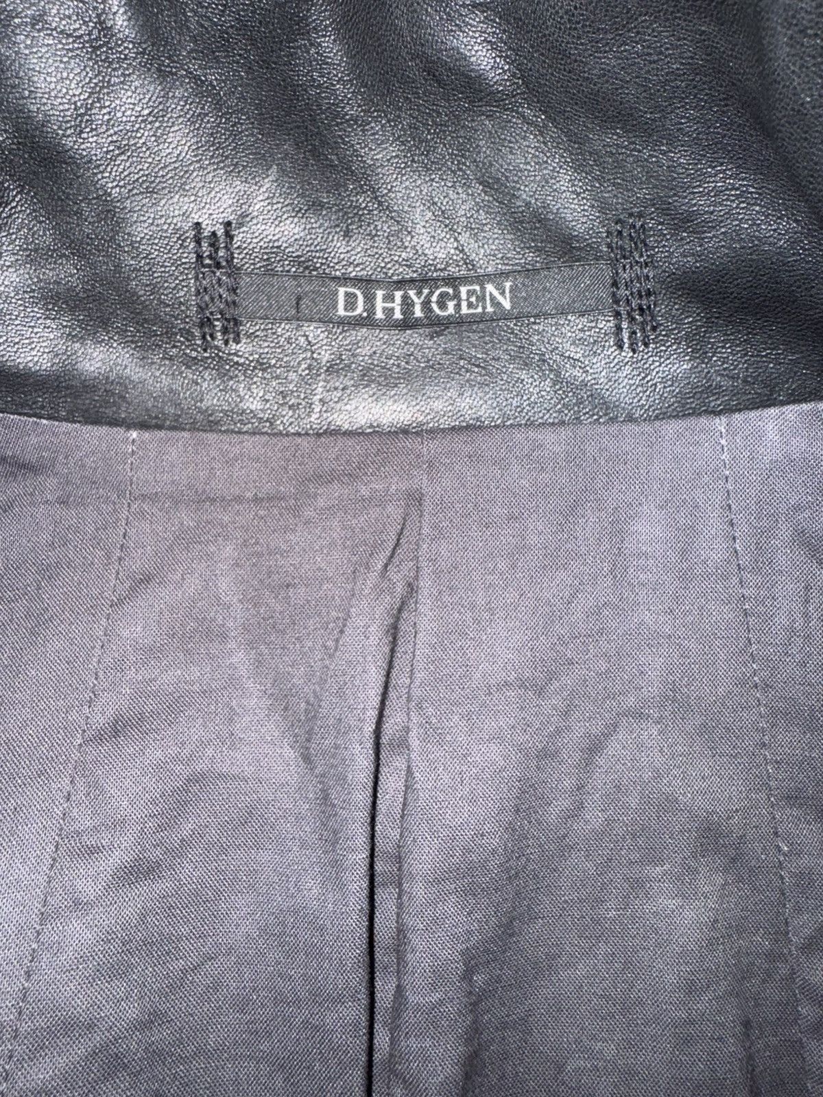 D.Hygen D.HYGEN Horse Leather High Neck Jacket (Black) Size US S / EU 44-46 / 1 - 8 Thumbnail
