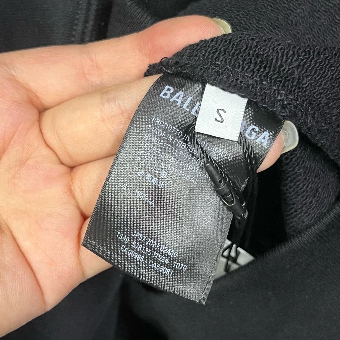 Balenciaga Balenciaga Black Logo Print Hooded Sweatshirt Size US S / EU 44-46 / 1 - 4 Thumbnail