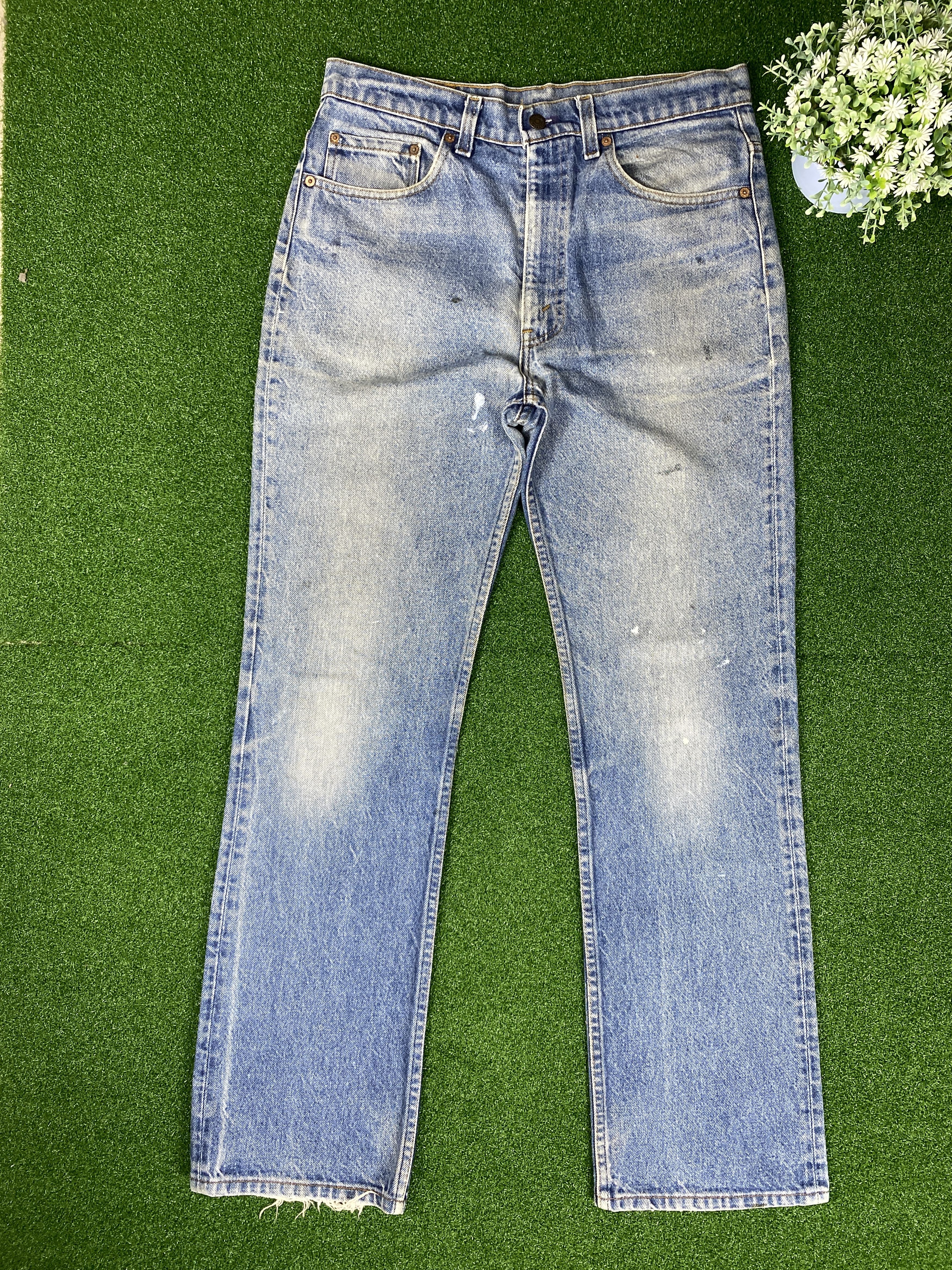 image of Levis x Vintage Levi's 517 Straight Cut Faded Blue Jeans in Blue Denim, Men's (Size 33)