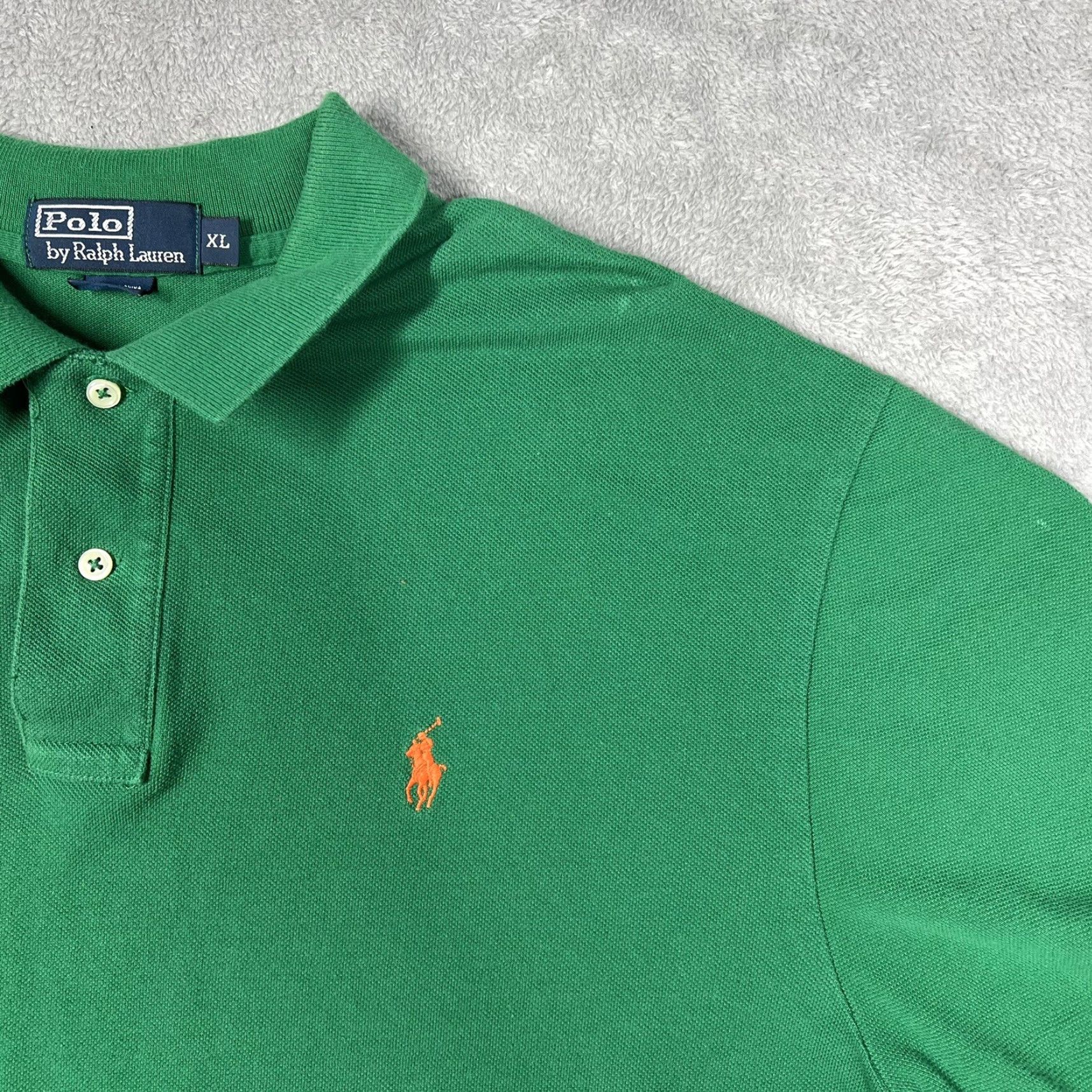 Ralph Lauren Ralph Lauren Polo Shirt Mens Green XL Jersey Cotton Classic Logo Polo 90s Mini Pony Size US XL / EU 56 / 4 - 4 Thumbnail