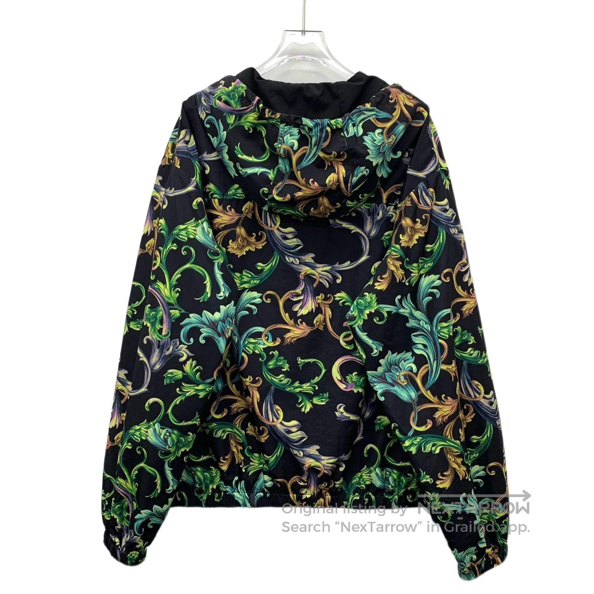 Versace Versace Black Floral Printed Hooded Zip Long-Sleeve Jacket Size US L / EU 52-54 / 3 - 2 Thumbnail
