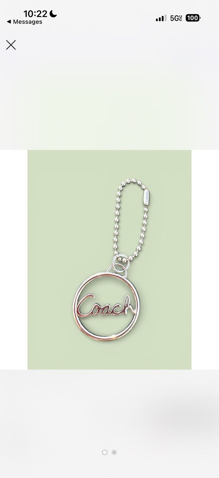 Coach Coach Round Silver Color Metal Hang Tag Purse Bag Charm Y2K 