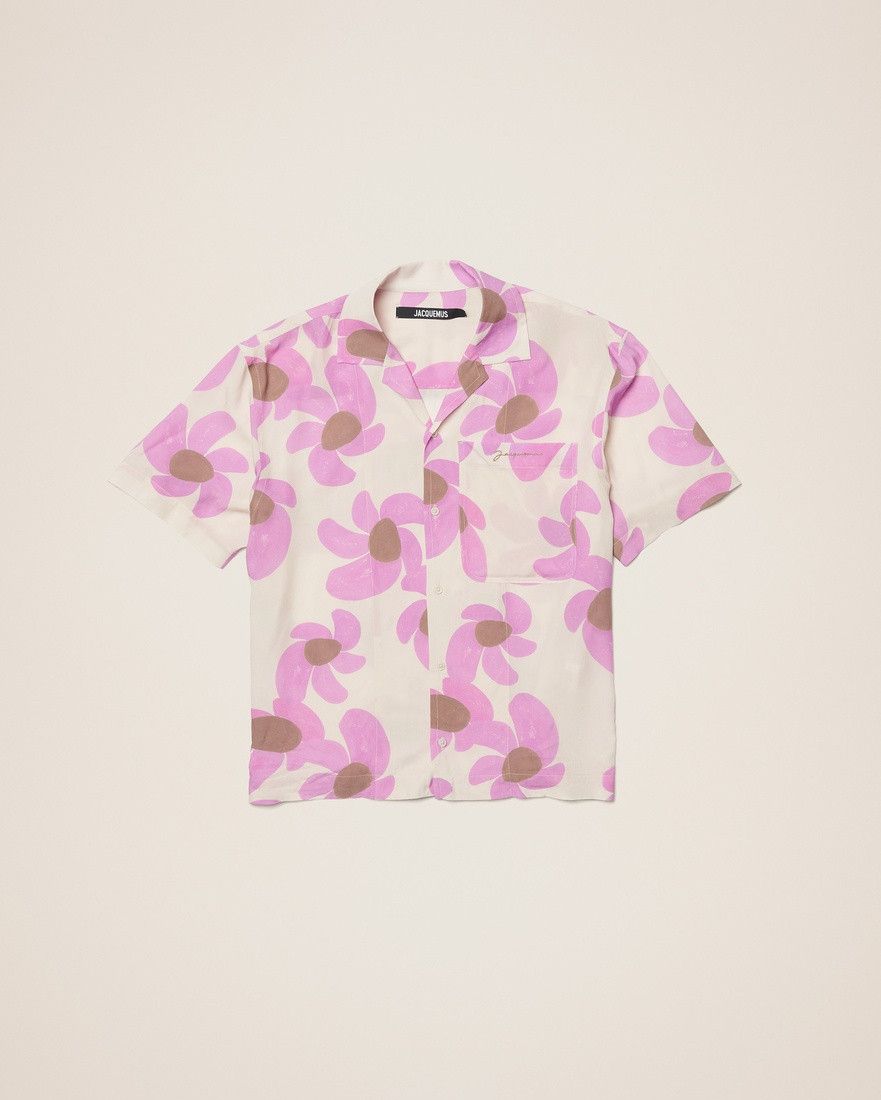 Jacquemus o1mle0625 La Chemise Jean Print Shirt in Pink Size US M / EU 48-50 / 2 - 1 Preview