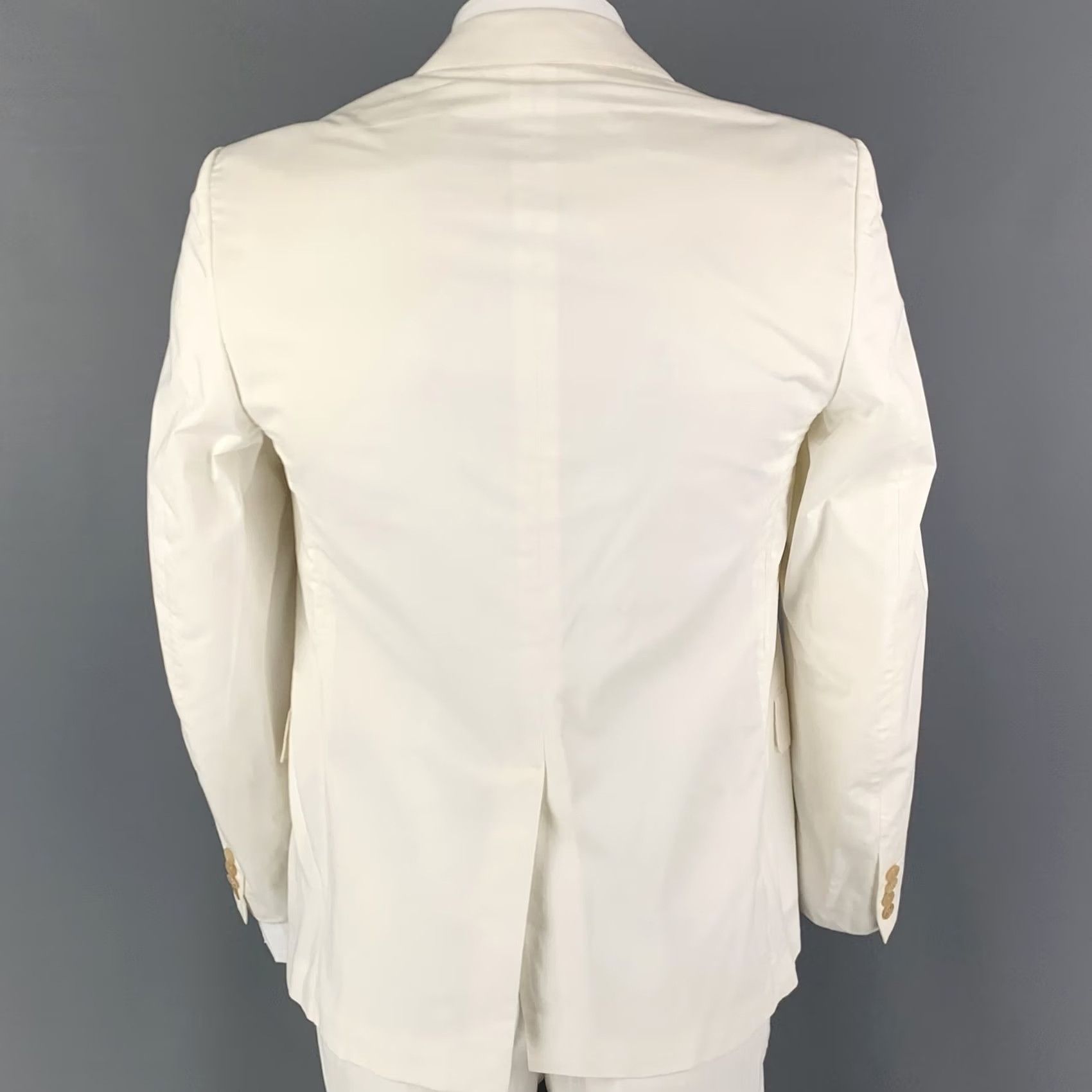 Lanvin LANVIN Sport Coat White Cotton Peak Lapel 40 Regular Men Shirt Jacket Size US XXS / EU 40 - 3 Thumbnail