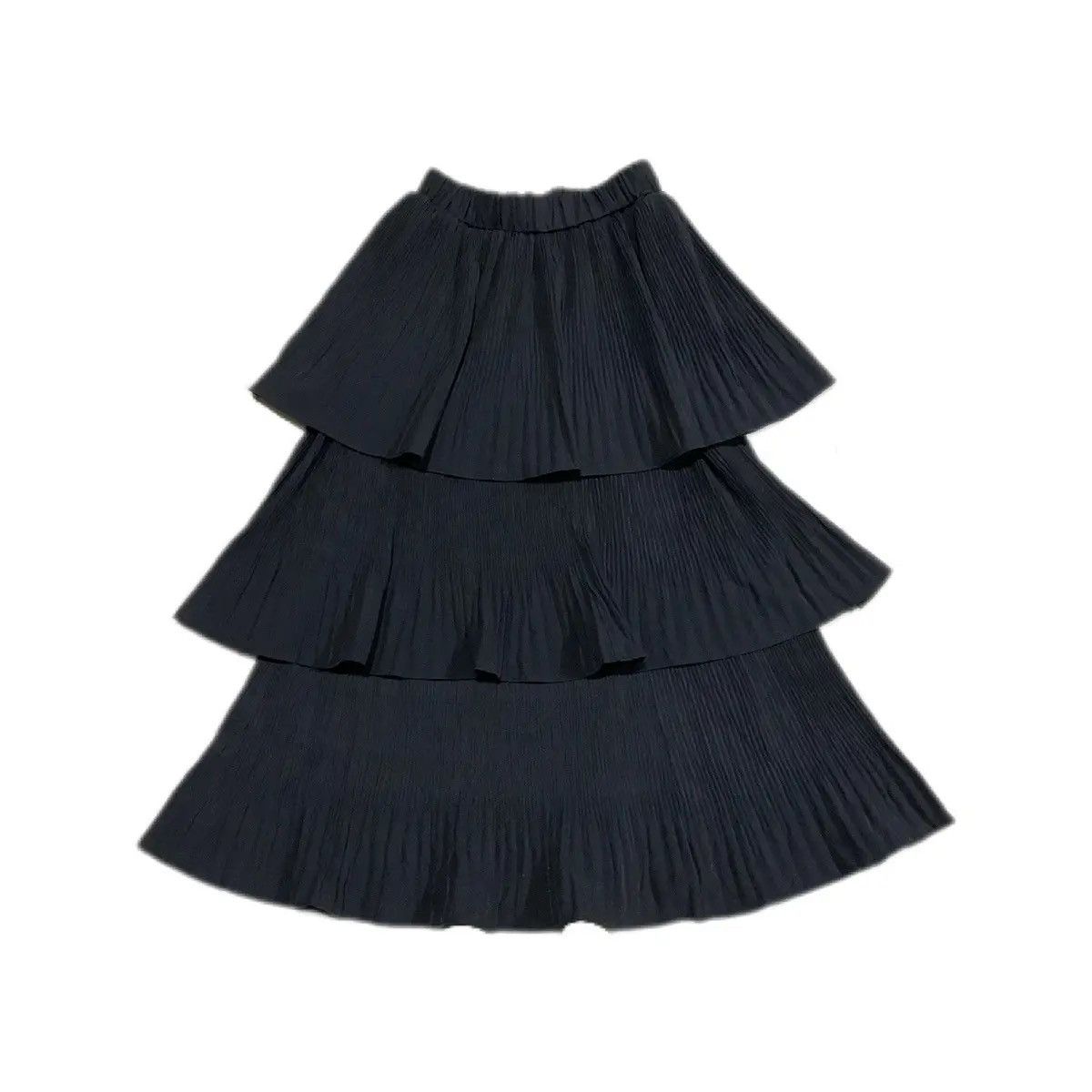 Japanese Brand × Pleats Please Issey Miyake ♟️ Japanese Asymmetrical Ruffled Triple Layer Pleated Skirt Size 22" - 6 Thumbnail