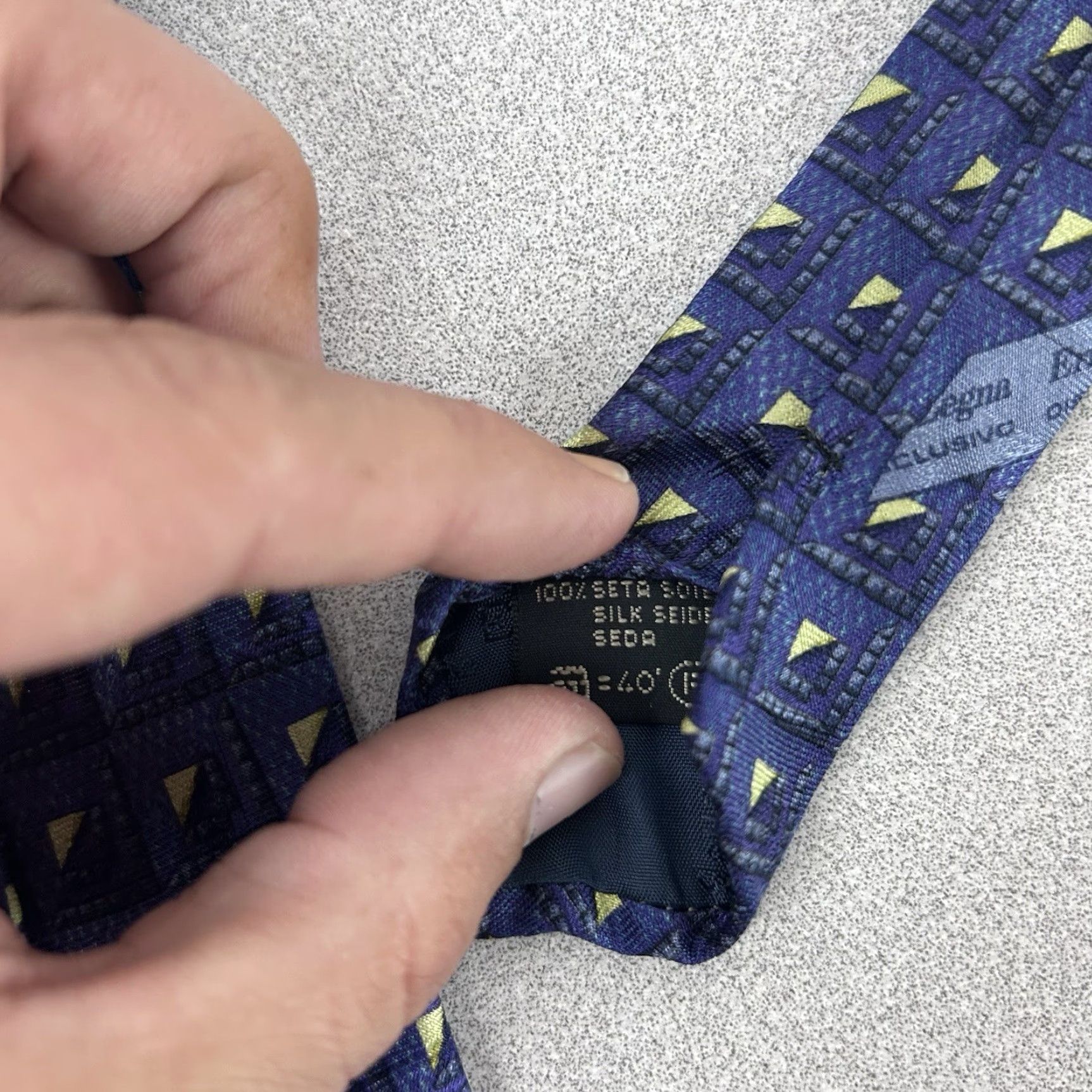Ermenegildo Zegna Ermenegildo Zegna Neck Tie Silk Purple Geometric Made In Italy 58” Multicolor One Size Men Classic Tie Size ONE SIZE - 6 Thumbnail
