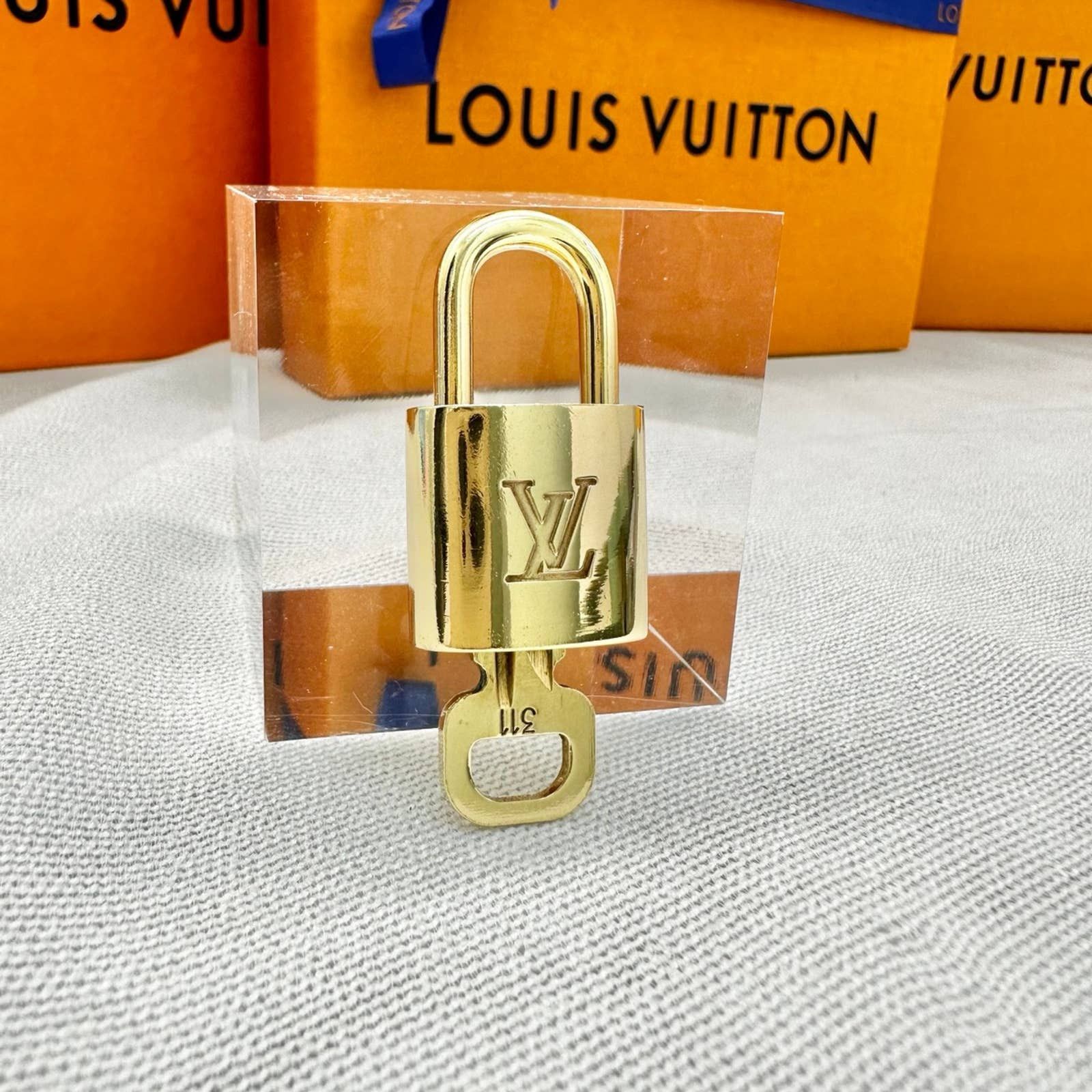 Louis Vuitton Silver Oxidized Lock and Keys Set 311 