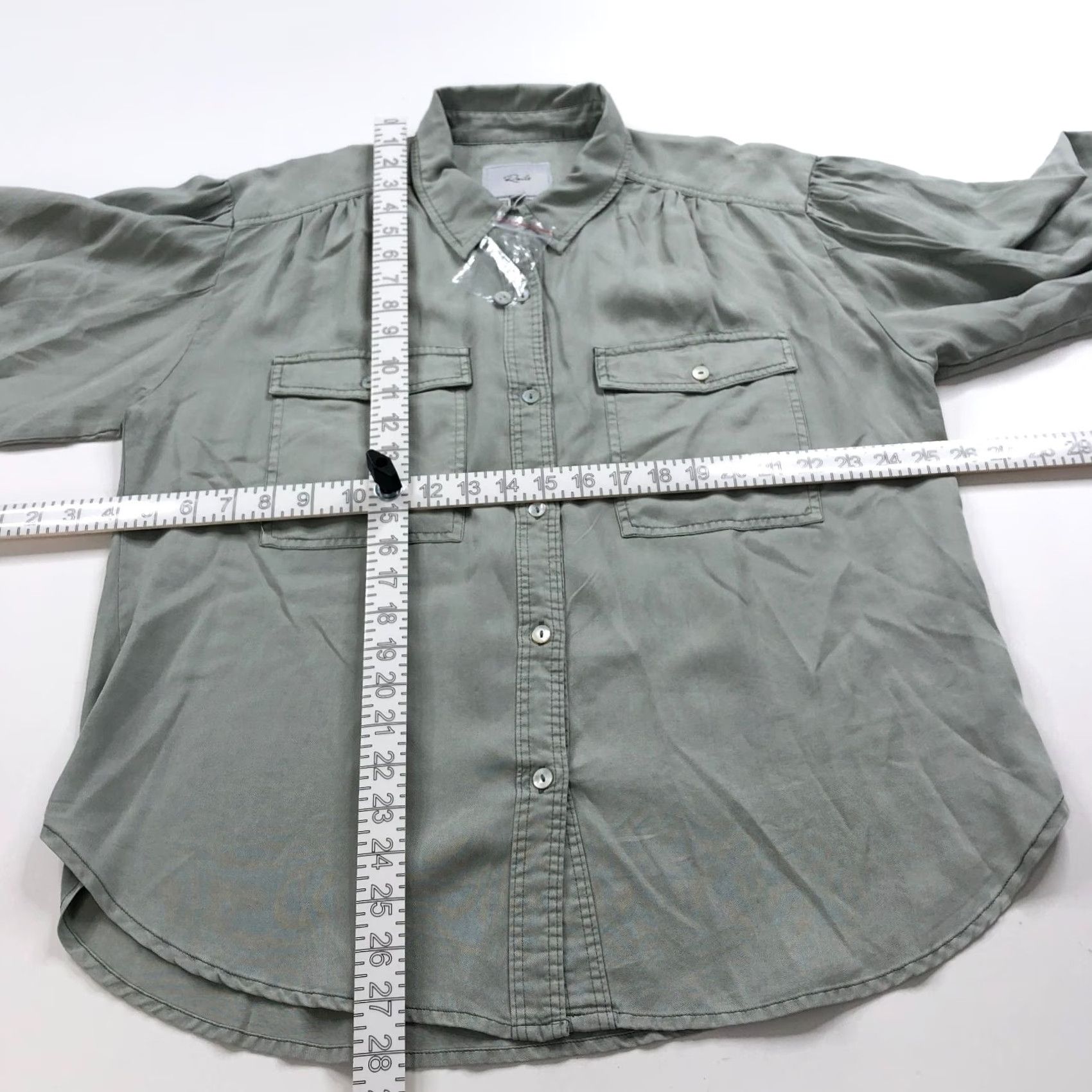Rails Rails Soren Sage Denim Shirt Large NEW 100% Tencel Button Long Sleeve Green Women's Casual Shirt Size L / US 10 / IT 46 - 3 Thumbnail