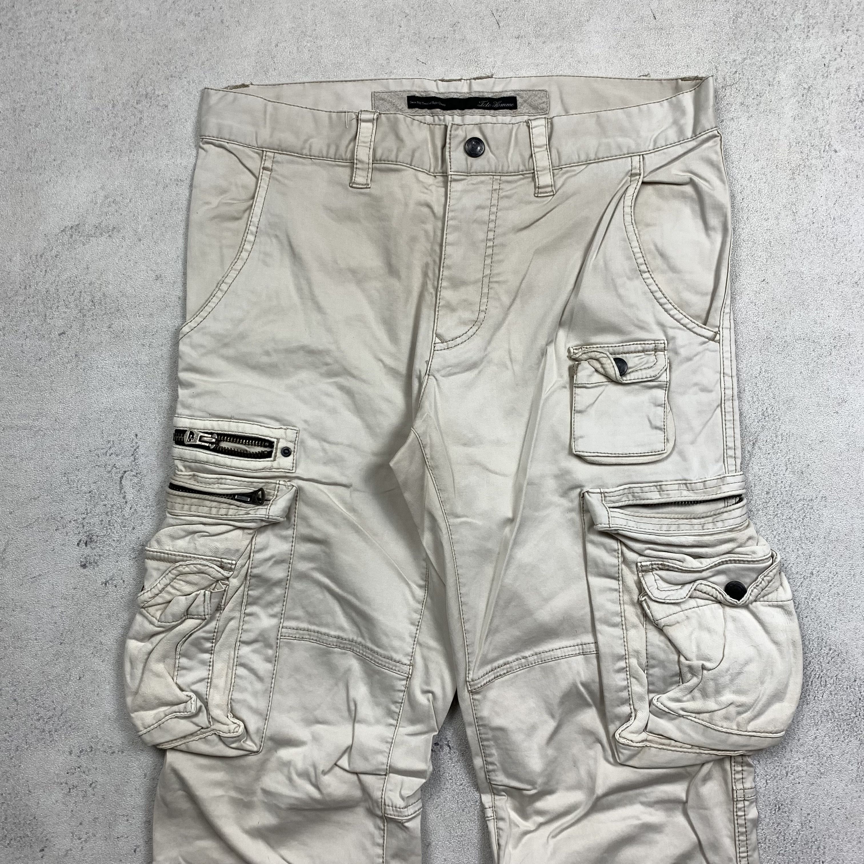Tete Homme Tete Homme Multi Pocket Cargo Utility Pants White Size US 30 / EU 46 - 2 Thumbnail