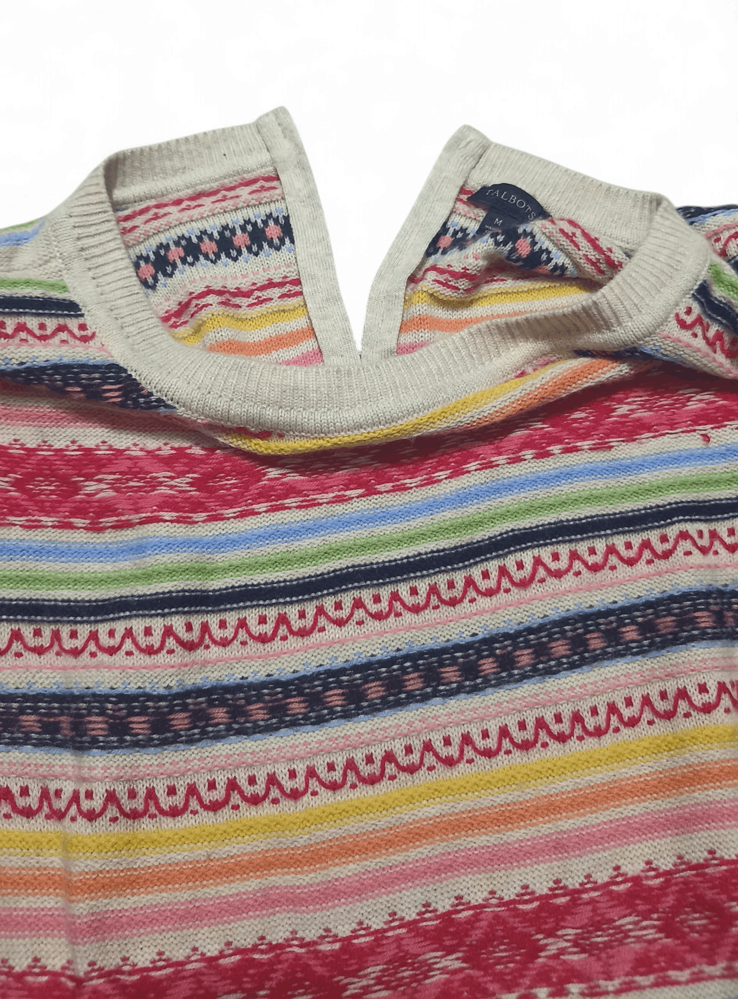 Talbots Vintage 90s TALBOTS Women's Ethnic Striped Long Knit Sweater Size M / US 6-8 / IT 42-44 - 8 Thumbnail