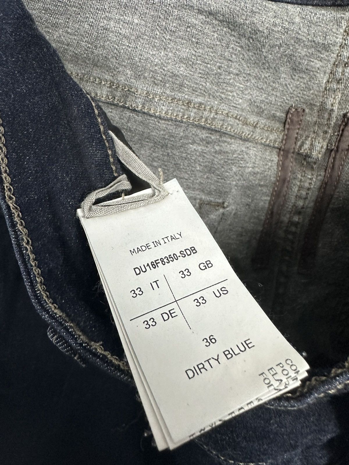 Rick Owens Dirty Blue Detroit Cut Denim Size US 33 - 9 Thumbnail