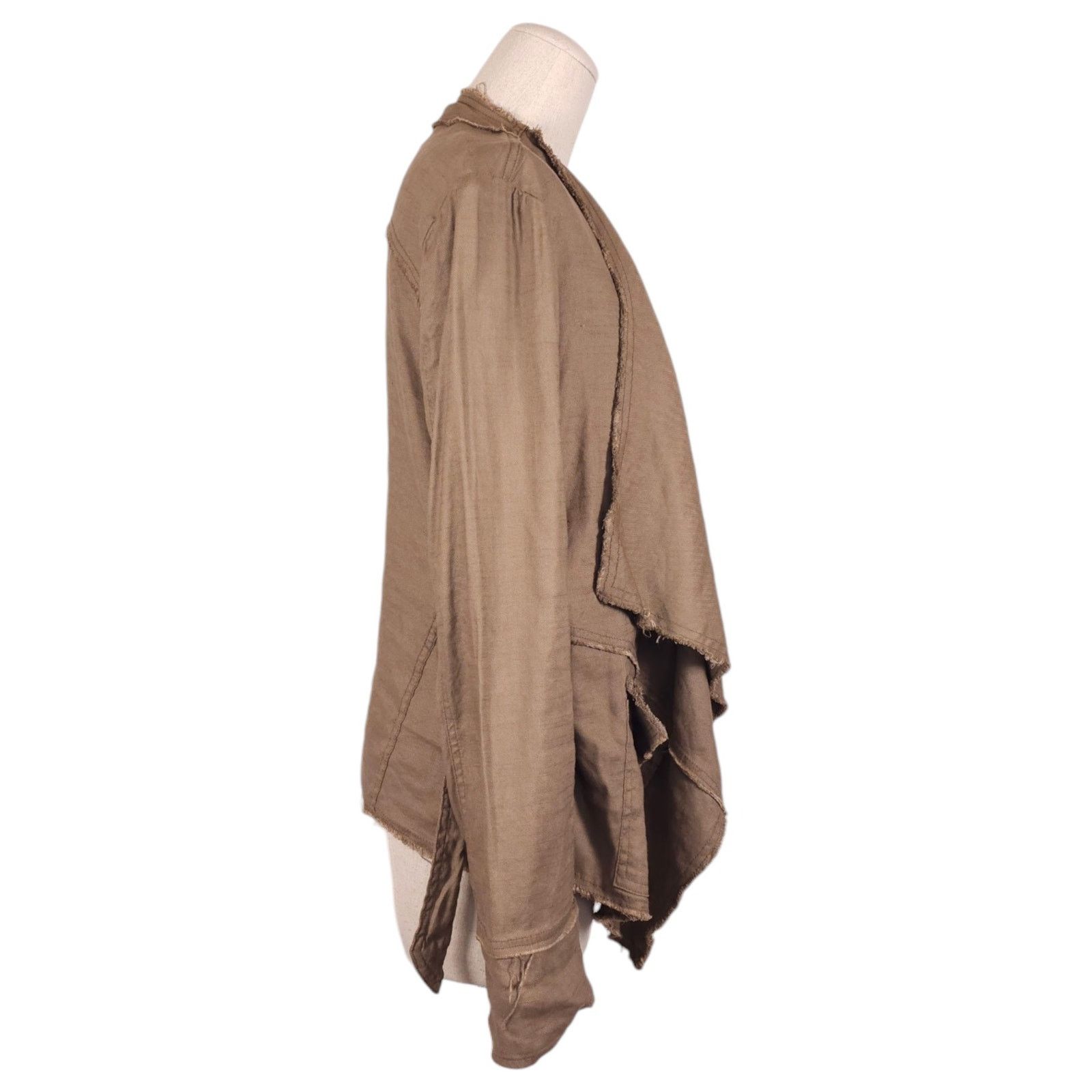 Free People Free People Raw Femme Linen Jacket Olive Sz Small Size S / US 4 / IT 40 - 4 Thumbnail