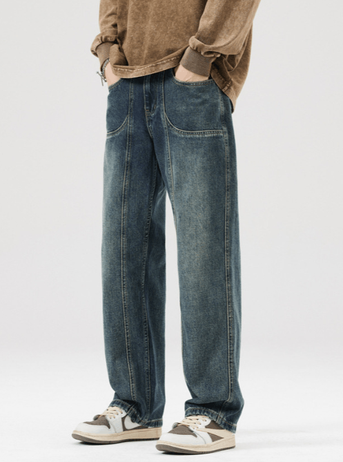 Japanese Brand American retro men's loose patchwork pocket jeans Size US 32 / EU 48 - 1 Thumbnail