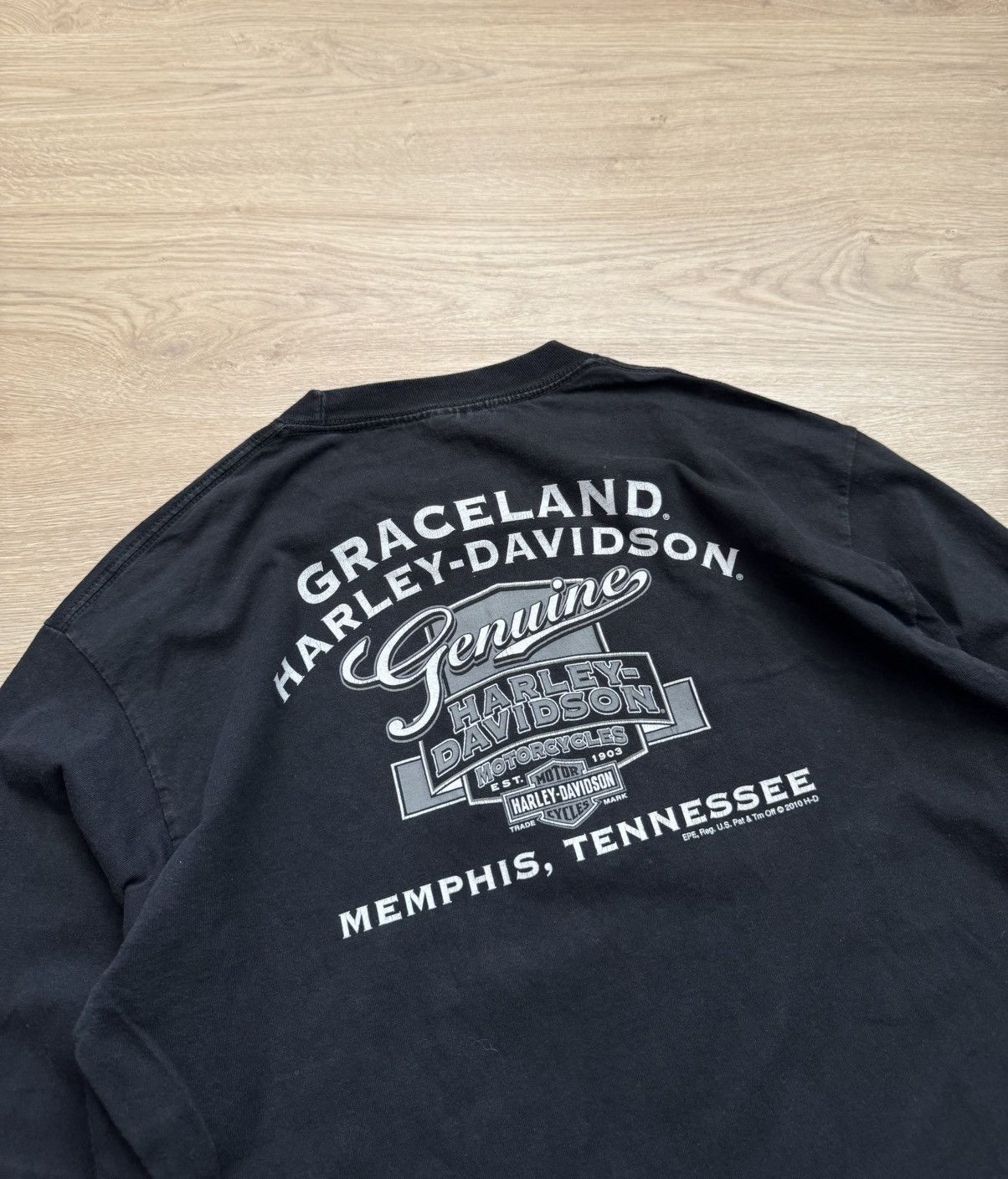 Vintage Vintage Harley Davidson Graceland y2k Faded Long Sleeve Size US L / EU 52-54 / 3 - 6 Thumbnail