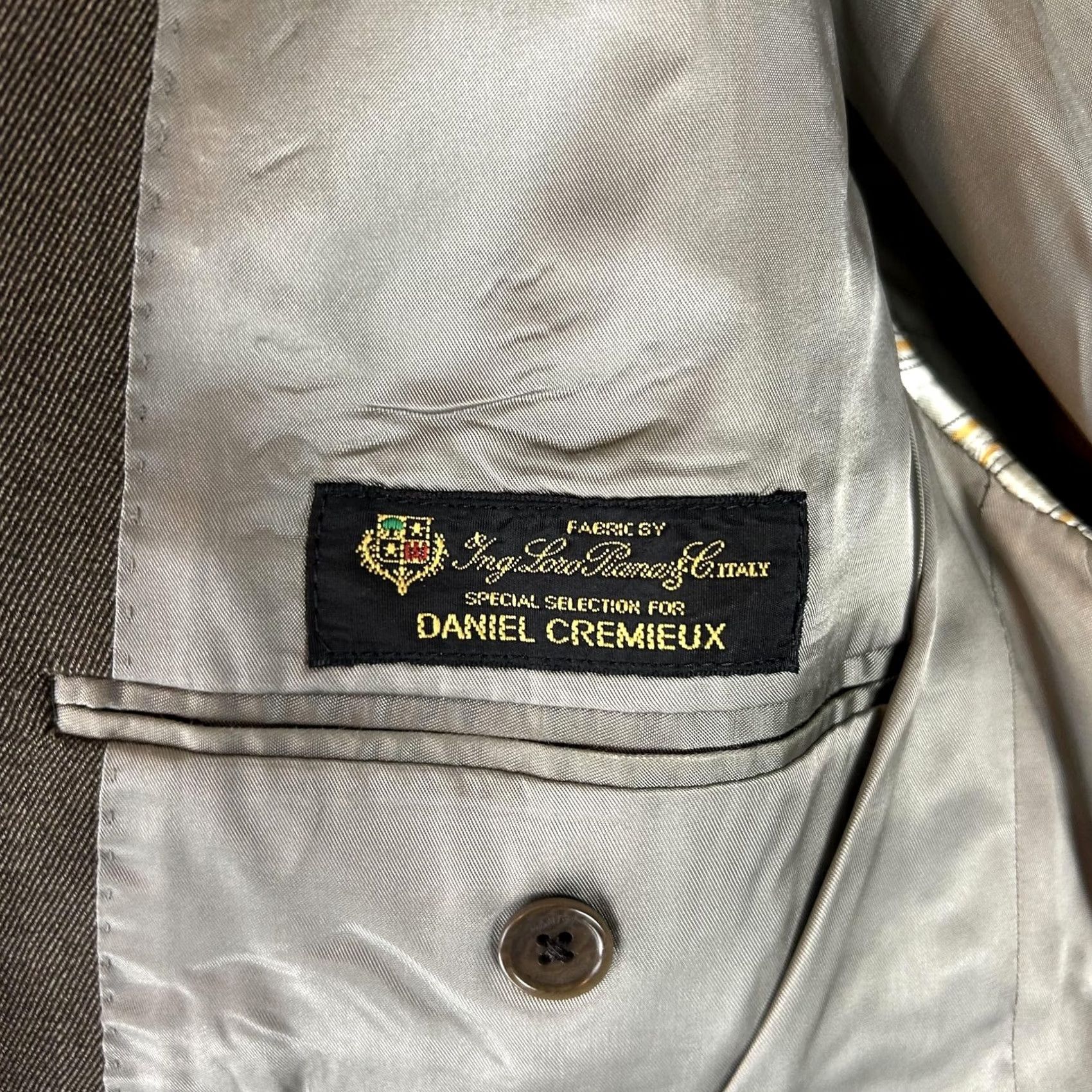 Cremieux Daniel Cremieux Sport Coat Mens 44R Brown Pure Wool Loro Piana Italy blazer coat business Notch 3-Button Sleeve Mens Regular Size 44R - 4 Thumbnail