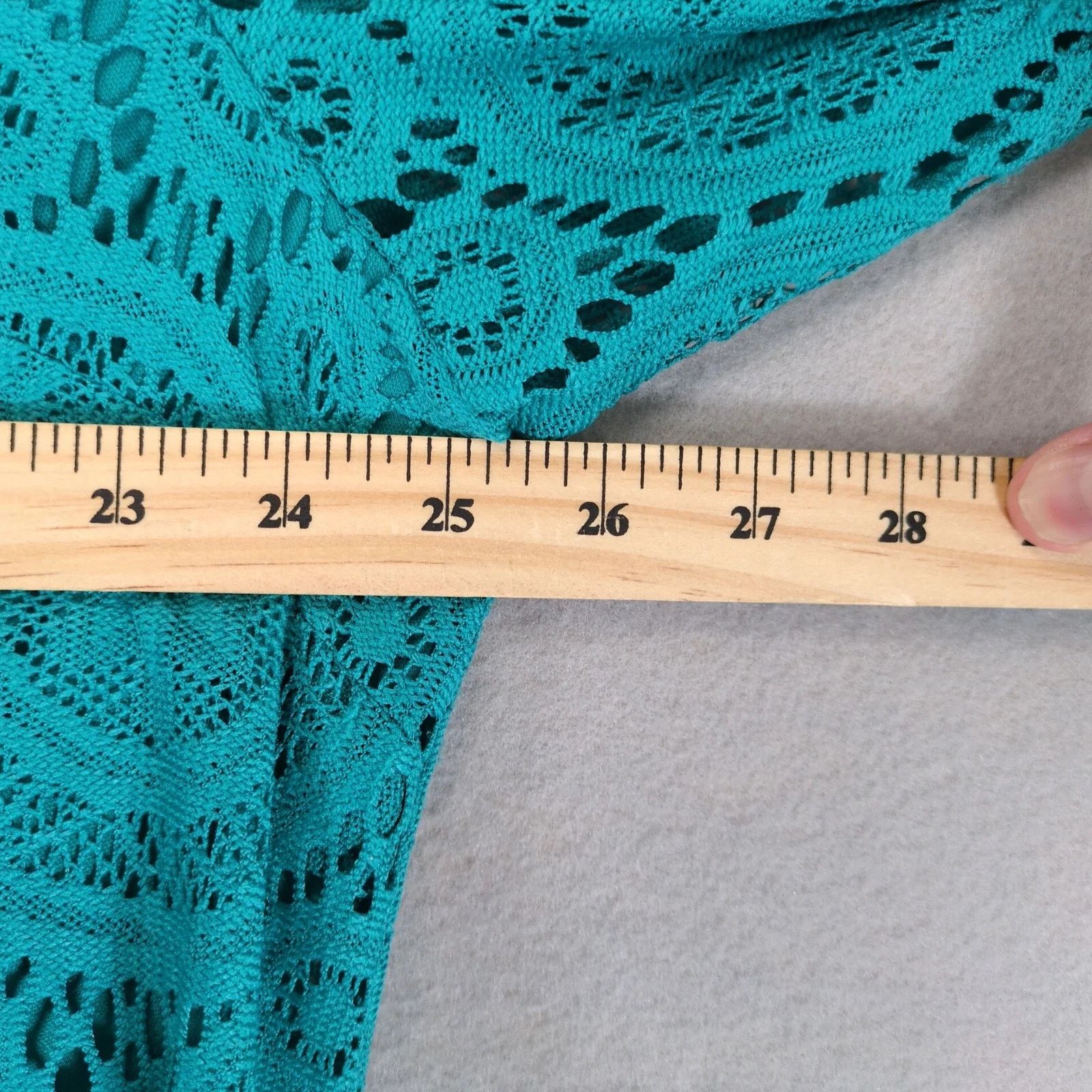 Other Tacera Teal Crochet Lace Knee-Length Dress, Plus Size 3X Size 3XL / US 20-22 - 7 Thumbnail