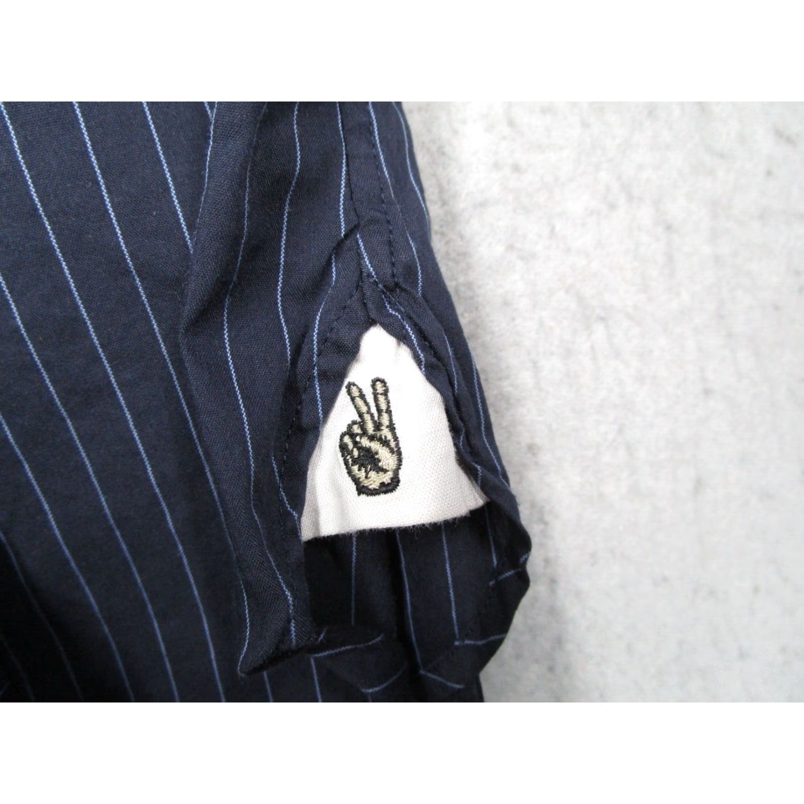 John Varvatos VINTAGE John Varvatos Star USA Dress Shirt Mens 16.5 Blue Striped Business Casual Long Sleeve 100% Cotton Size 34R - 5 Thumbnail