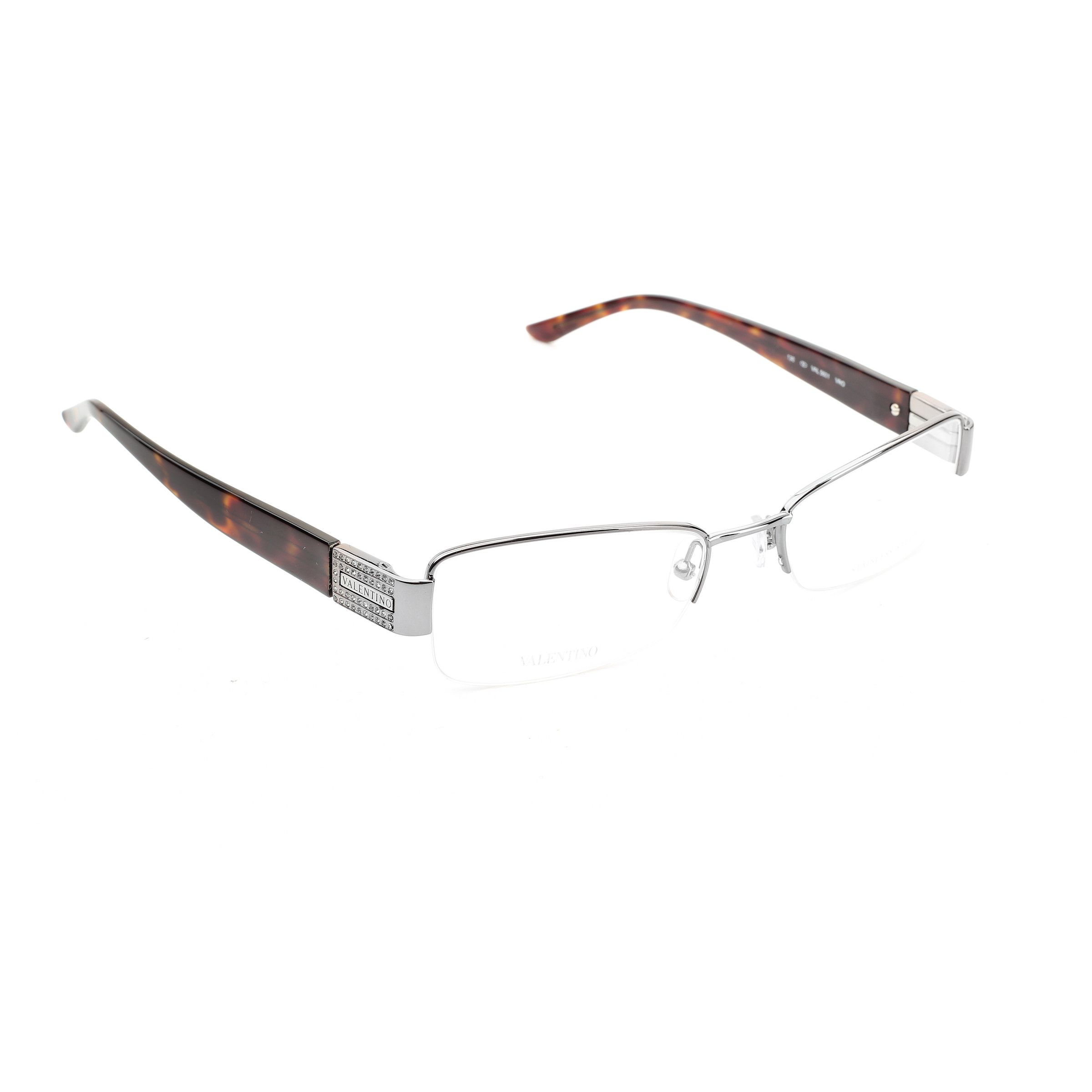 Valentino Valentino '90s Brown Half-Rim Crystals Glasses Size ONE SIZE - 3 Thumbnail