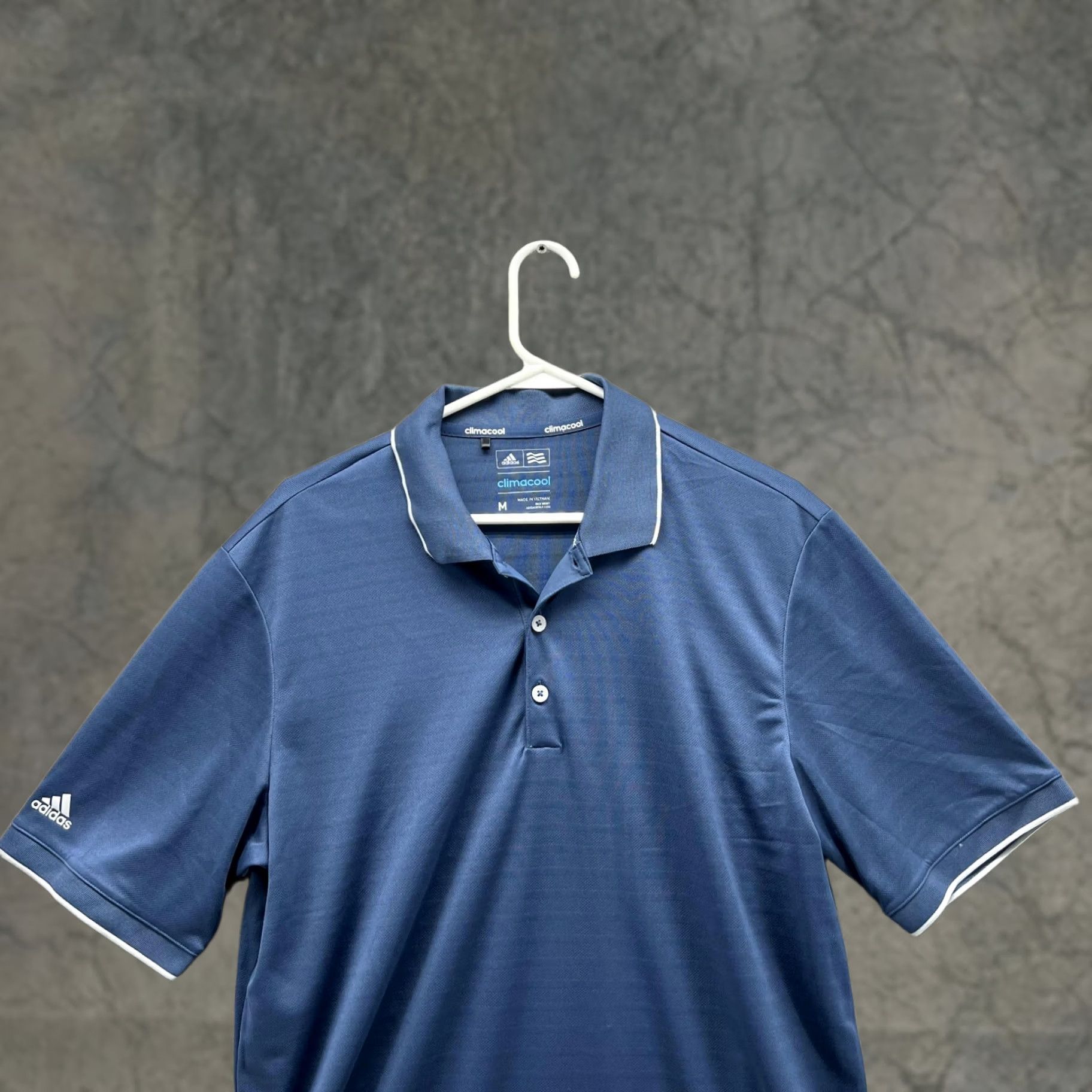 Adidas Adidas Polo Shirt Men Medium Blue Navy Clima Cool Polyester Golf Shirt Mens Polo Size US M / EU 48-50 / 2 - 1 Thumbnail