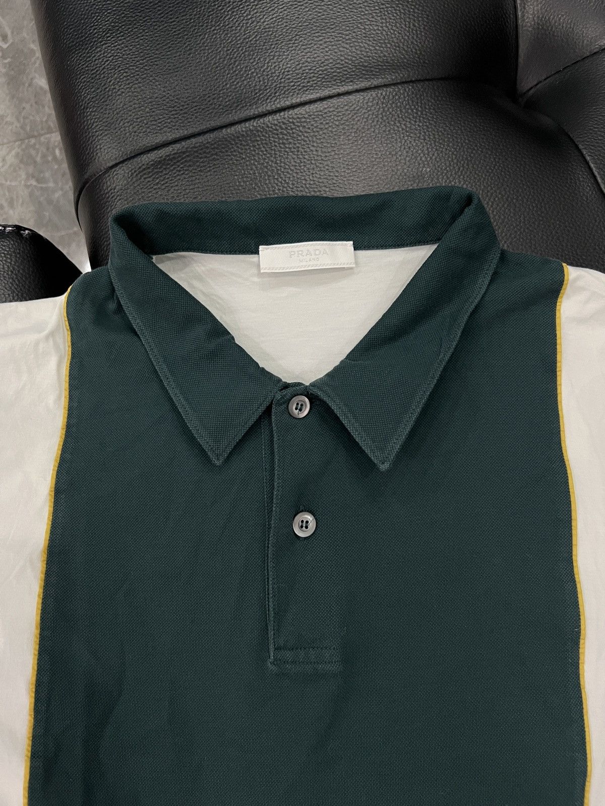Prada Prada Colorblock Panel Structured Polo Shirt Size US XXL / EU 58 / 5 - 4 Thumbnail