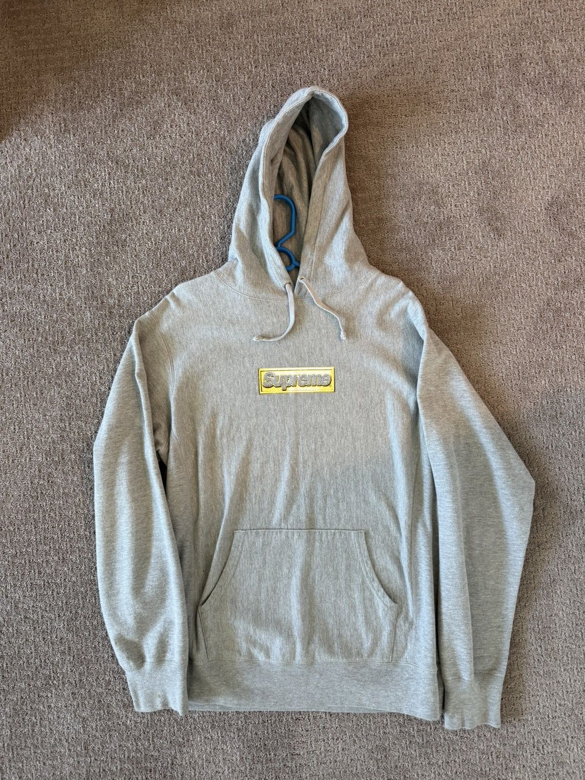 Supreme Bling Box Logo Hoodie Supreme Bling Box Logo Hoodie Grey