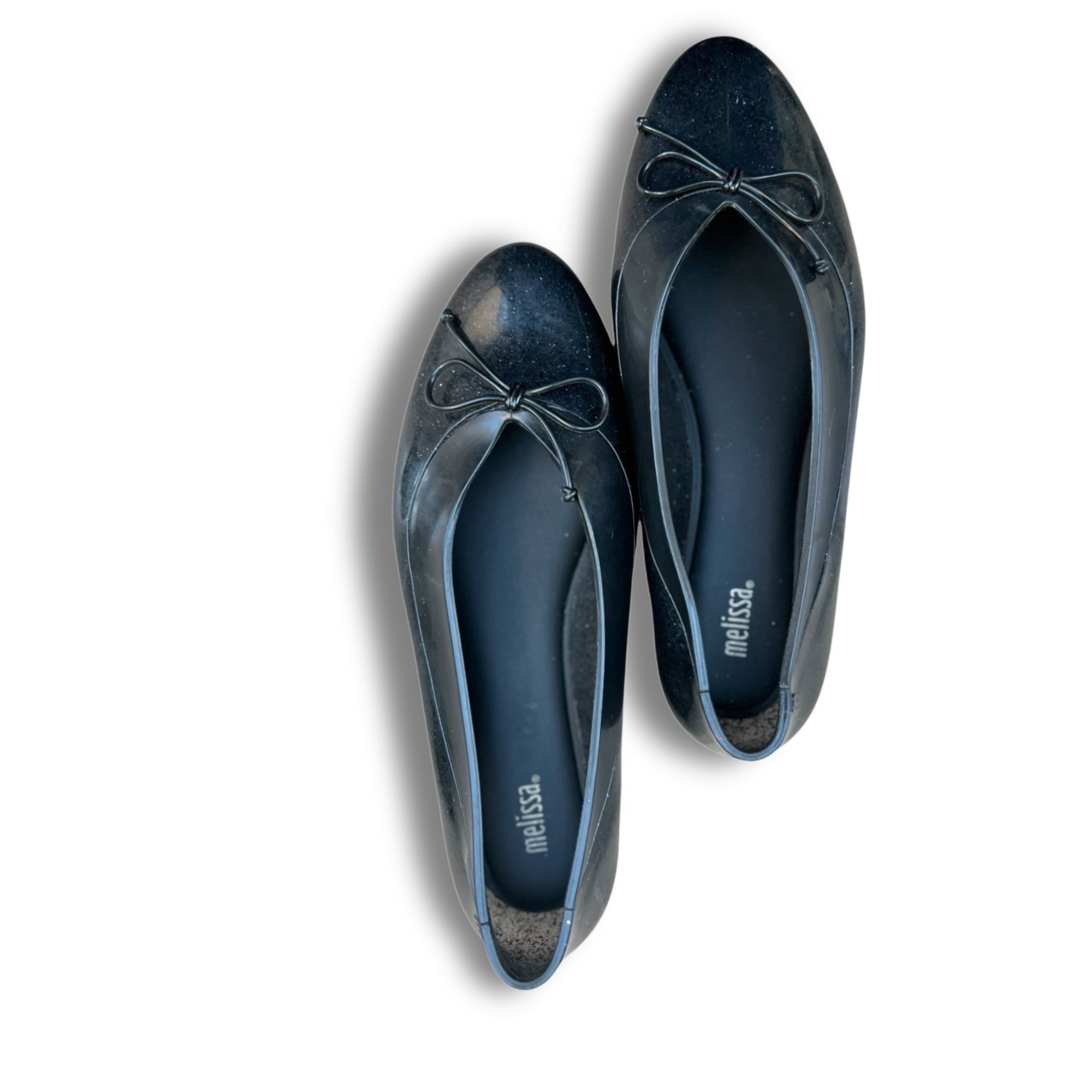 Melissa Melissa Womens Ballet Flat Shoes Size 8 Black Glossy Slip-On Size US 8 / IT 38 - 2 Thumbnail