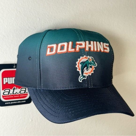 NFL NWT MIAMI DOLPHINS PUMA NFL VINTAGE GRADIENT BASEBALL CAP VE Size ONE SIZE - 2 Thumbnail