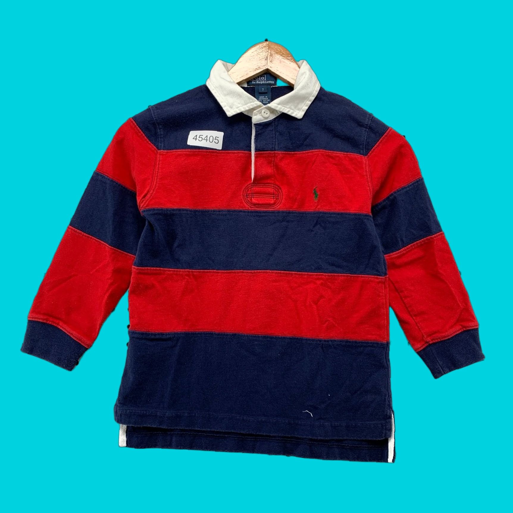 Polo Ralph Lauren VINTAGE Polo Ralph Lauren Rugby Shirt Mens Size 7 Red Blue Striped Long Sleeve Size US M / EU 48-50 / 2 - 1 Thumbnail