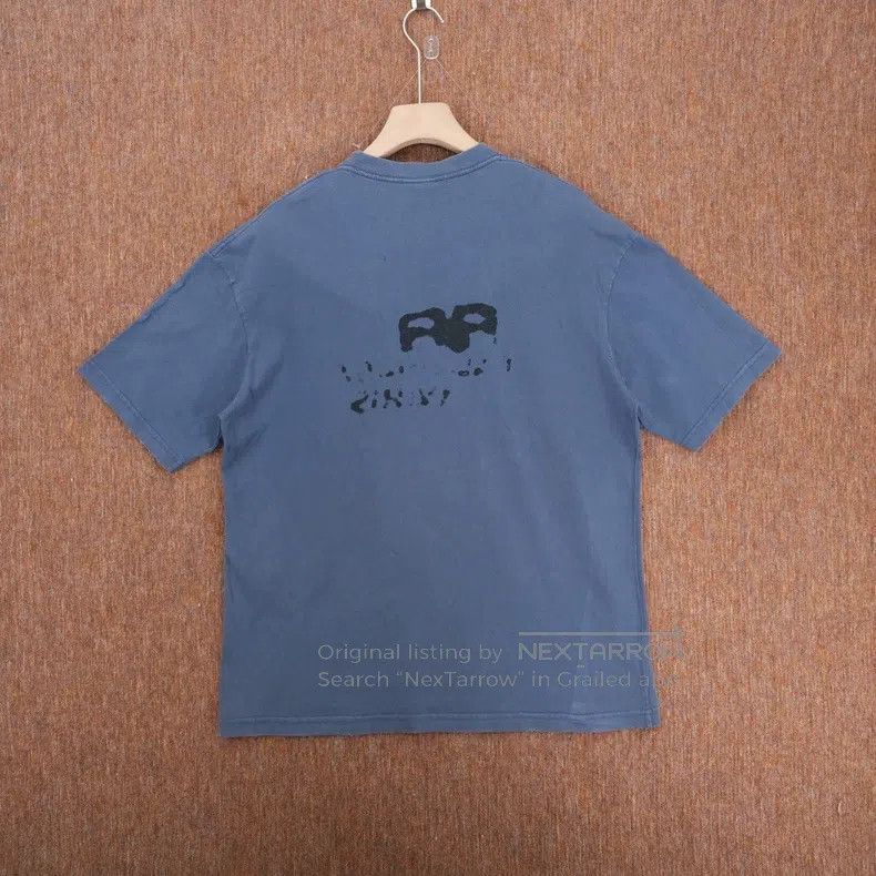 Balenciaga Balenciaga Double B graffiti splatter short-sleeve blue Size US S / EU 44-46 / 1 - 2 Thumbnail