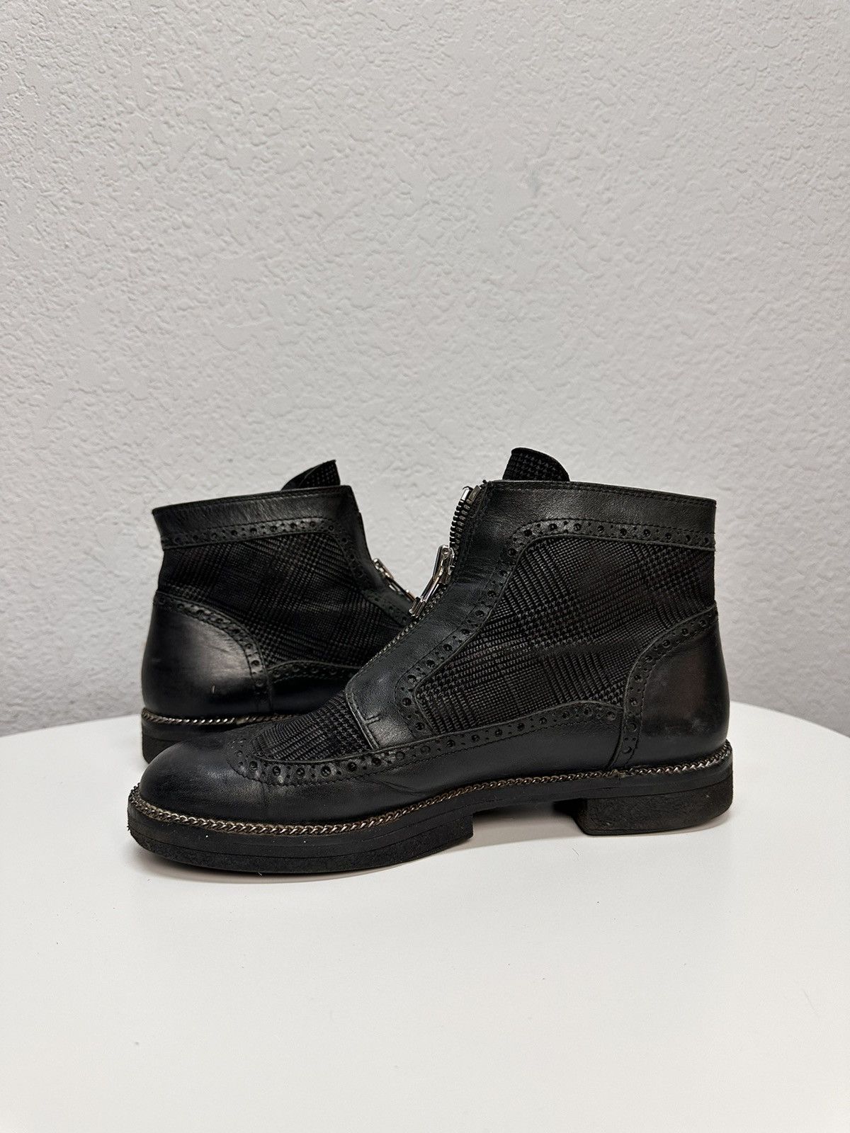 A.S.98 Rare Leather Boots patchwork Guidi avantgarde Japan Rick GOA Size US 8 / IT 38 - 7 Thumbnail