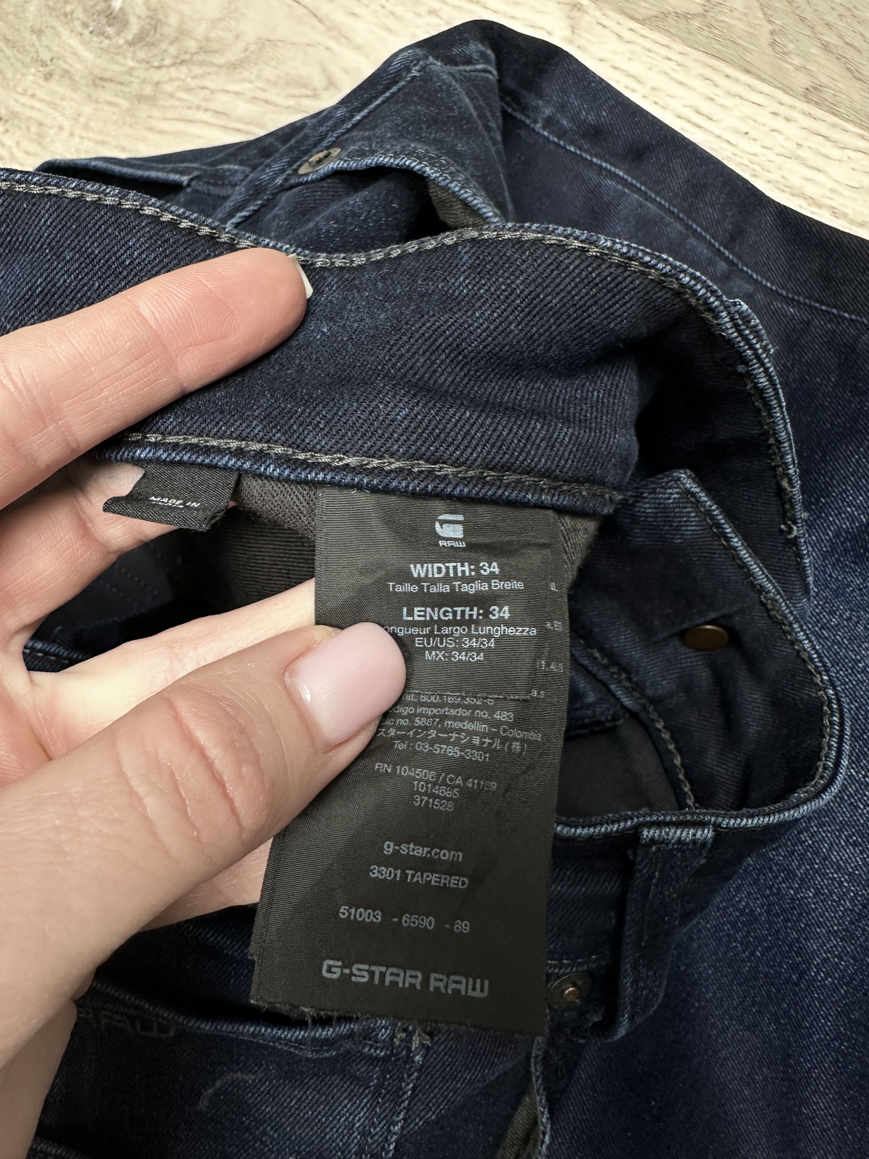 G-Star G Star Raw Mens 3301 Tapered Denim Pants Jeans Size US 34 / EU 50 - 4 Thumbnail
