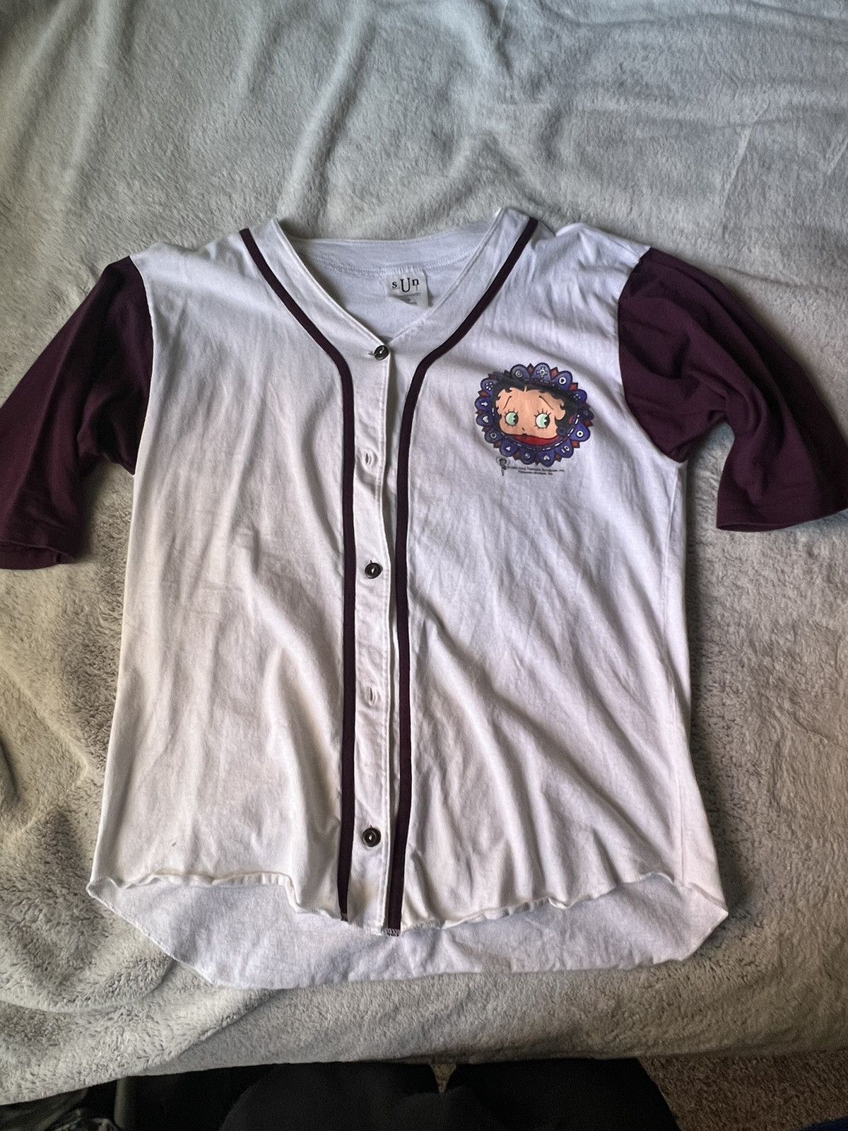 Vintage ‘94 BETTY BOOP 3/4 SLEEVE BASEBALL JERSEY Size US M / EU 48-50 / 2 - 1 Thumbnail