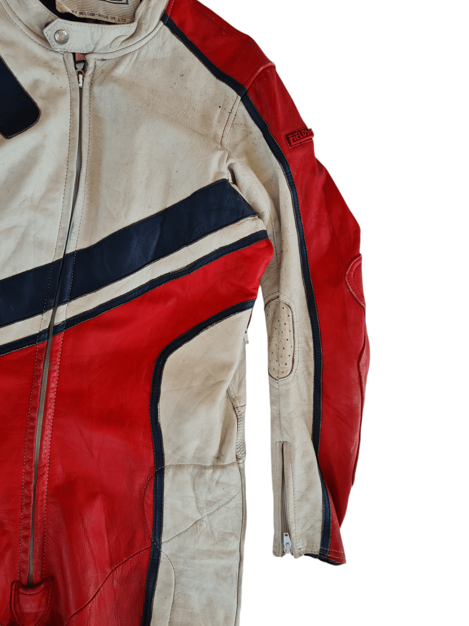 Genuine Leather Racing Overalls Jacket Field Sheer By Nelson Size US 30 / EU 46 - 3 Thumbnail