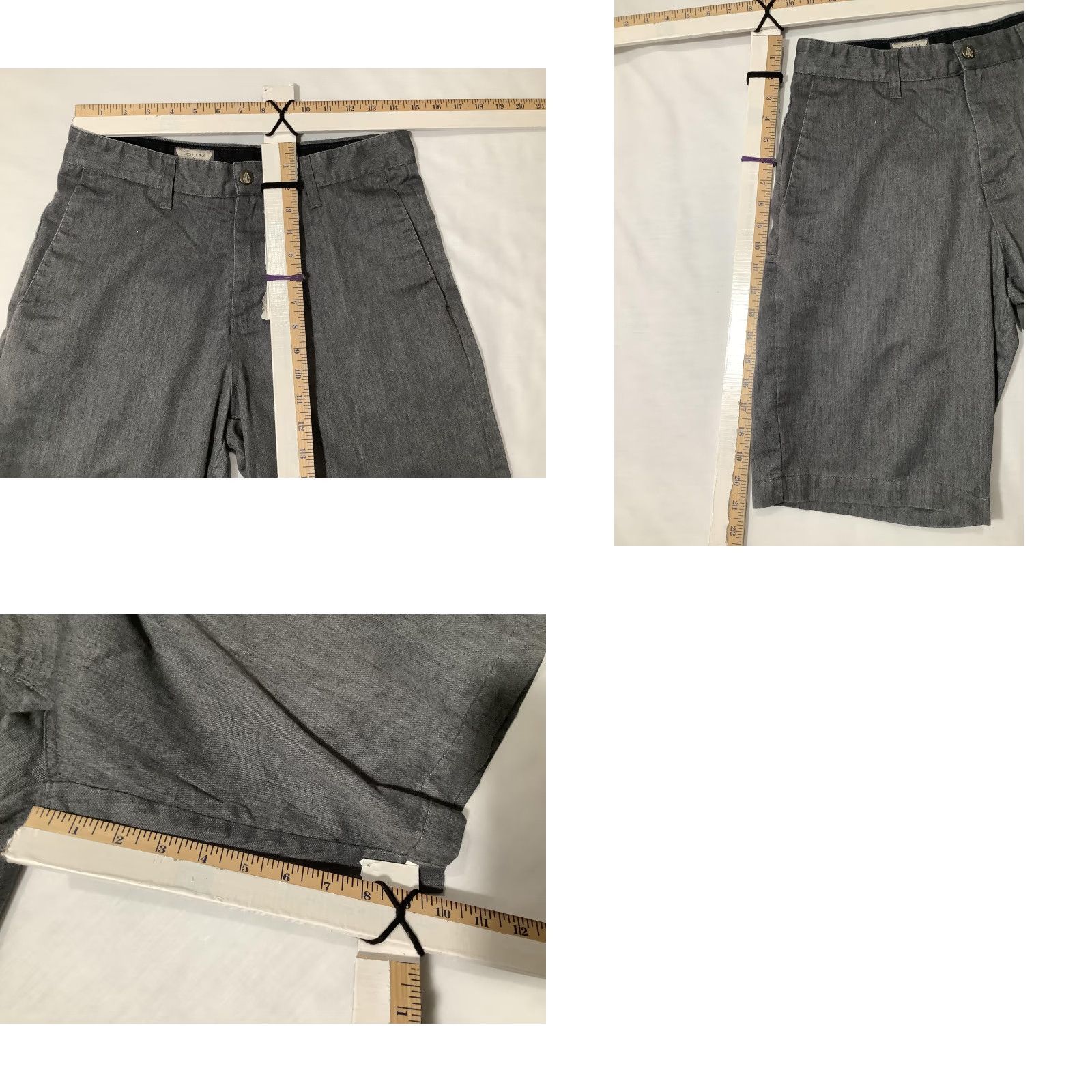 Volcom Volcom Chino Shorts Mens 30 Gray Casual Summer 11in Inseam Flat Front Pockets Regular Non-NV Size US 30 / EU 46 - 8 Thumbnail