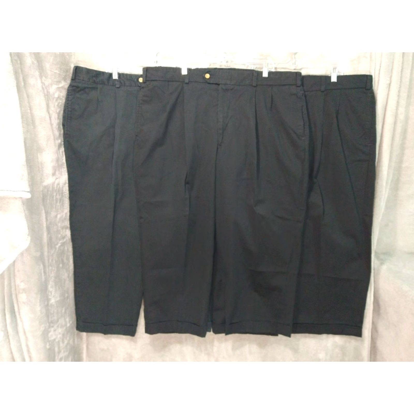 Bills Khakis Bills Khakis Pants Mens 44 x 23 Black Chino Pleated Twill Cotton Lot of 3 M2P Button Zip Size US 44 / EU 60 - 2 Thumbnail